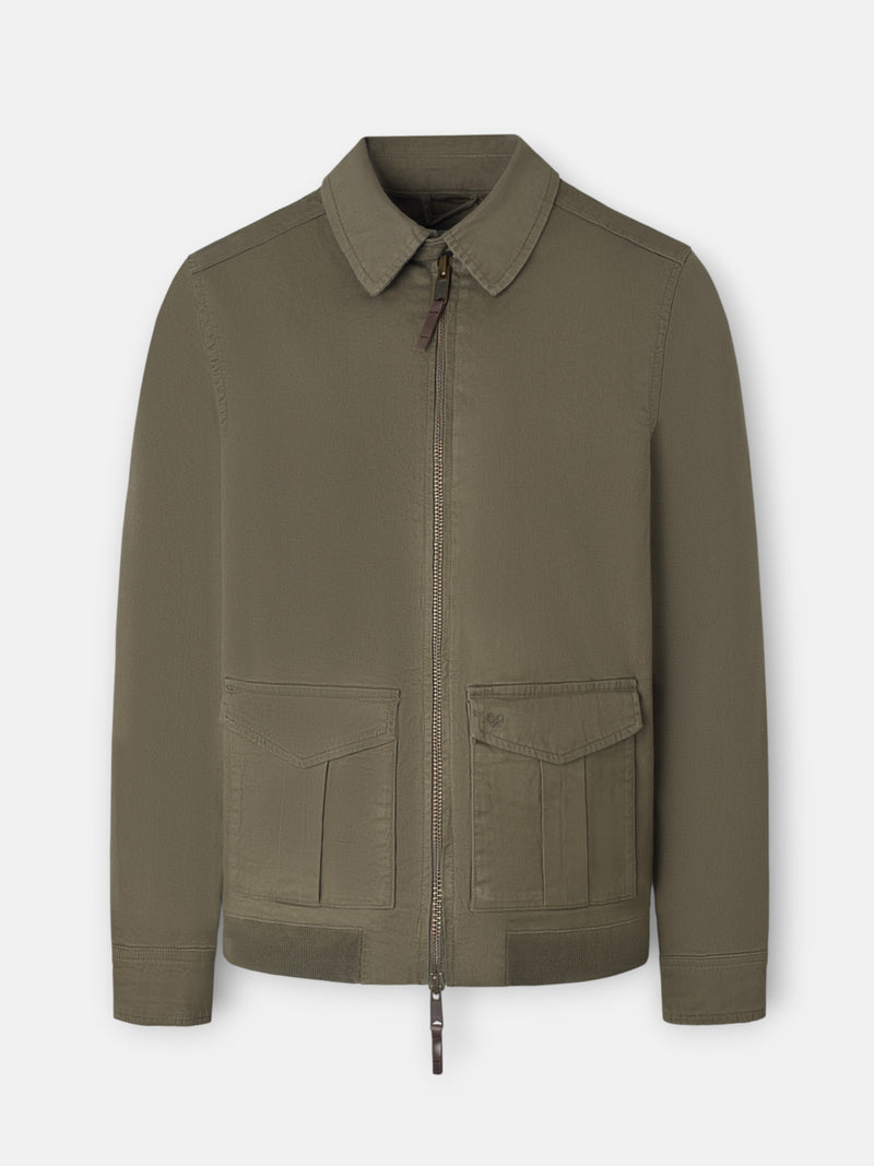 Cazadora garment dye khaki