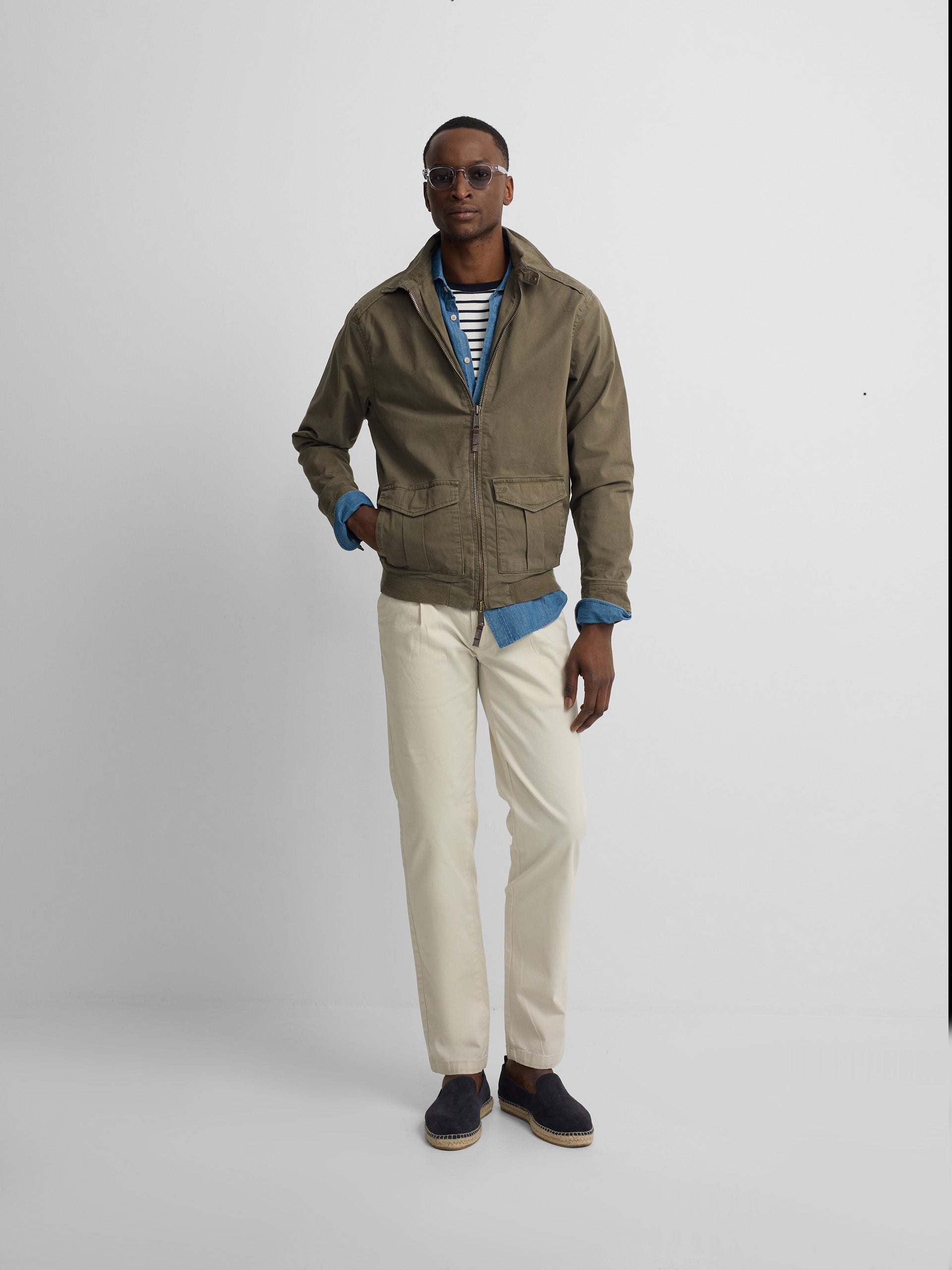 Garment dye khaki jacket