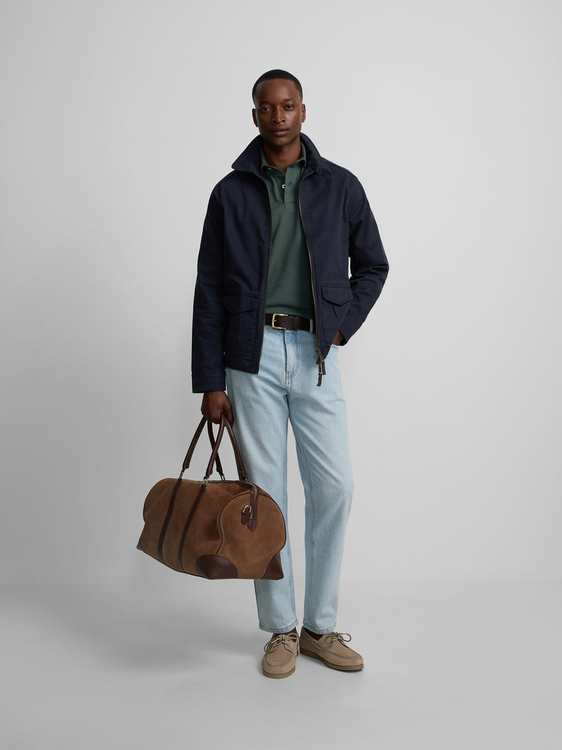 Dark brown leather business travel bag
