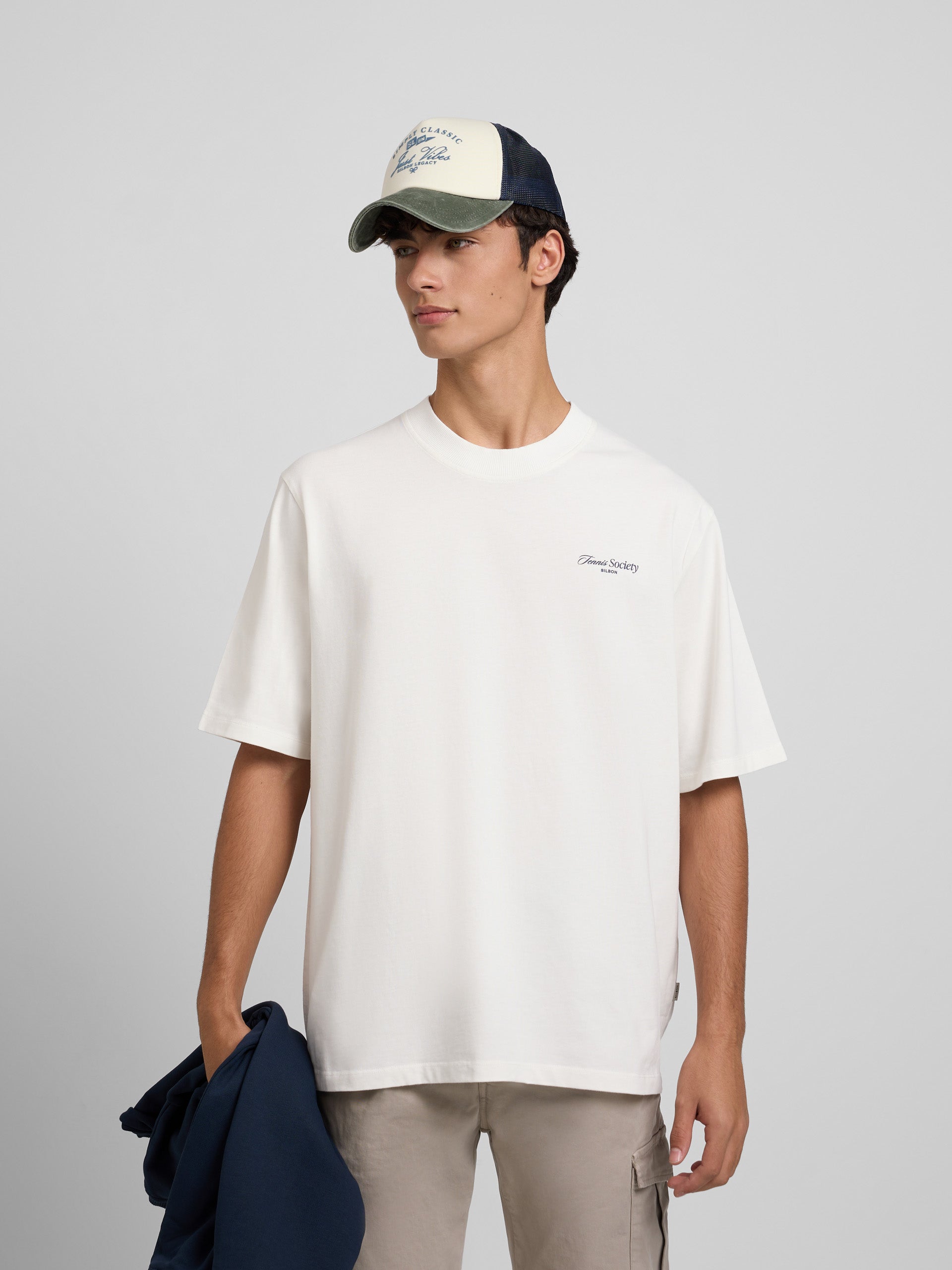Special fit tennis society cream t-shirt
