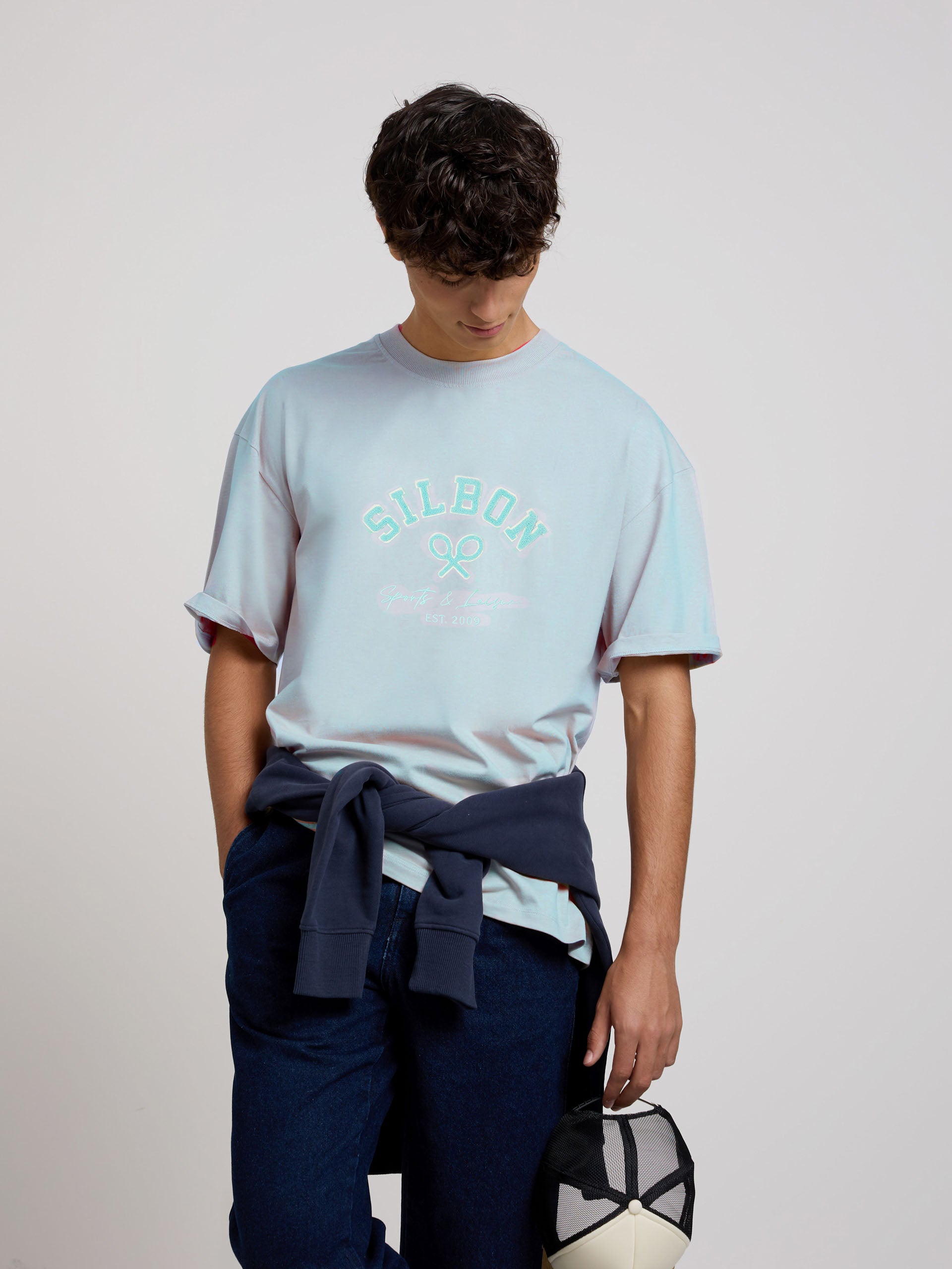 Relaxed fit leisure aquamarine T-shirt