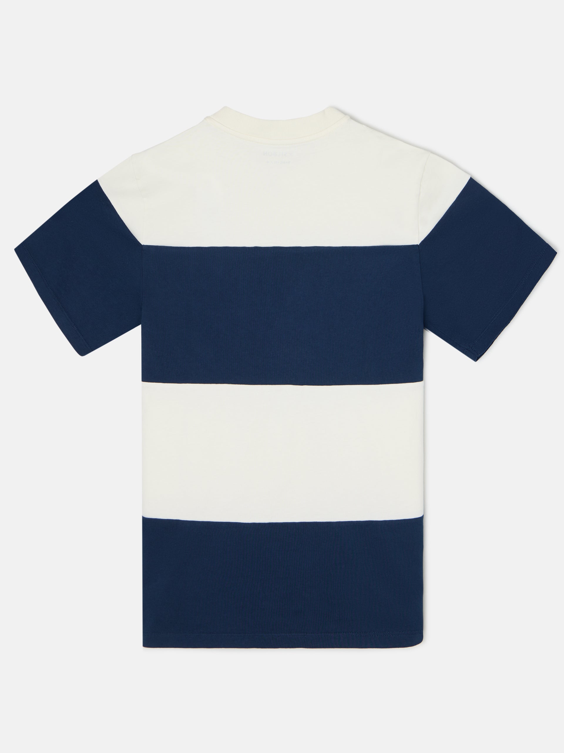 Navy blue cream wide stripe T-shirt
