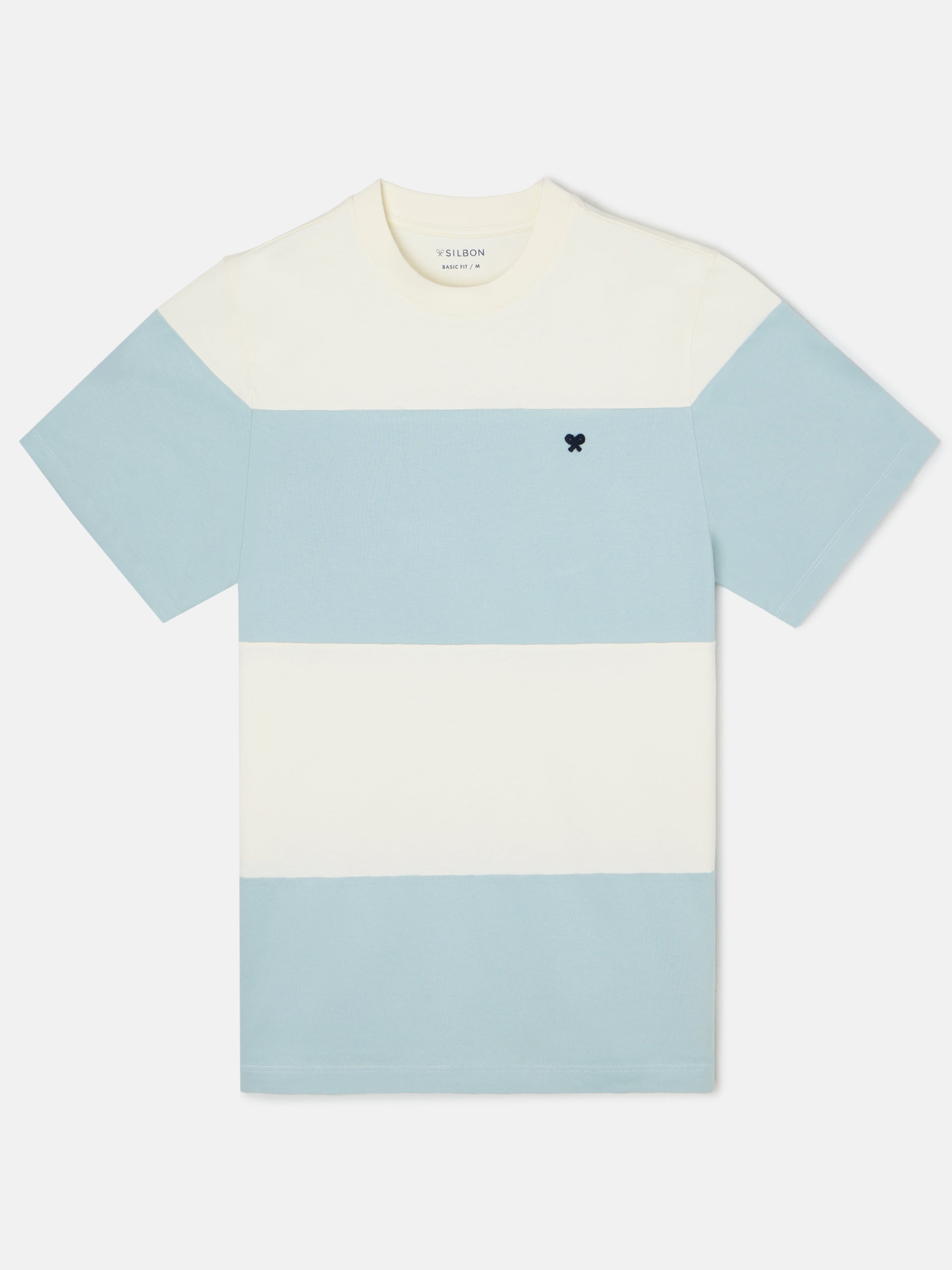 Light green cream wide stripe T-shirt
