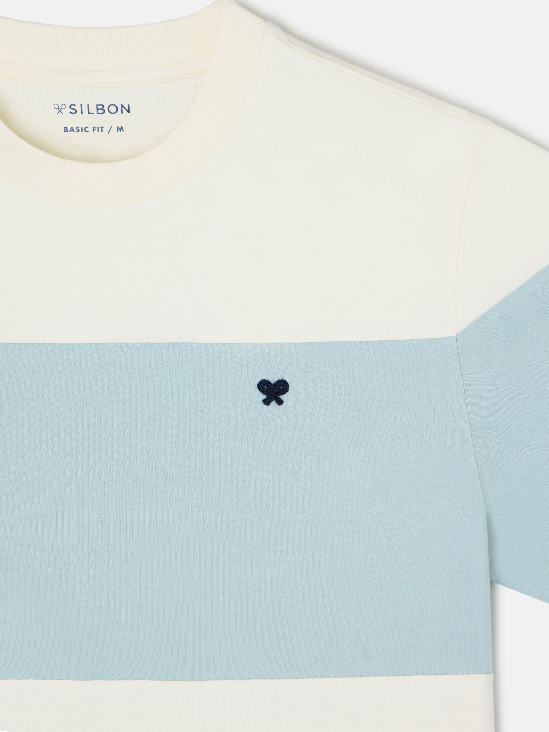 Light green cream wide stripe T-shirt