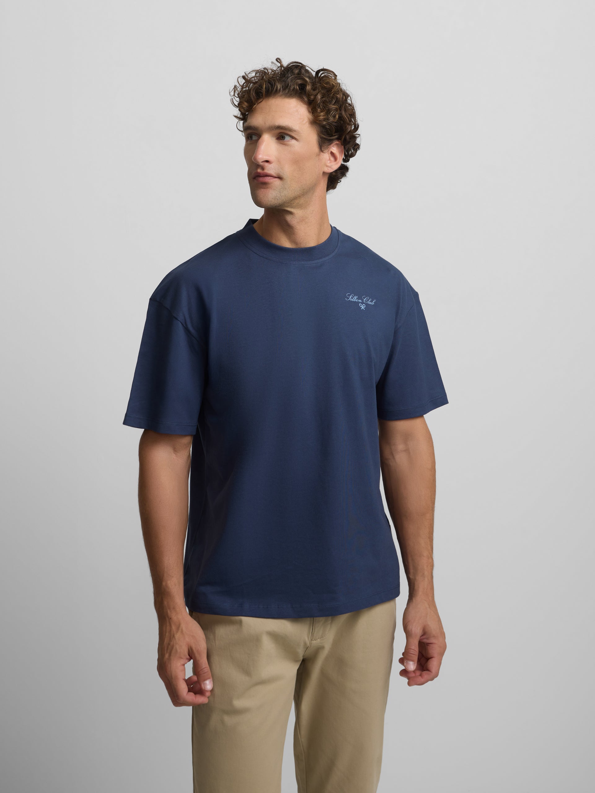 Camiseta relaxed fit art style azul marino