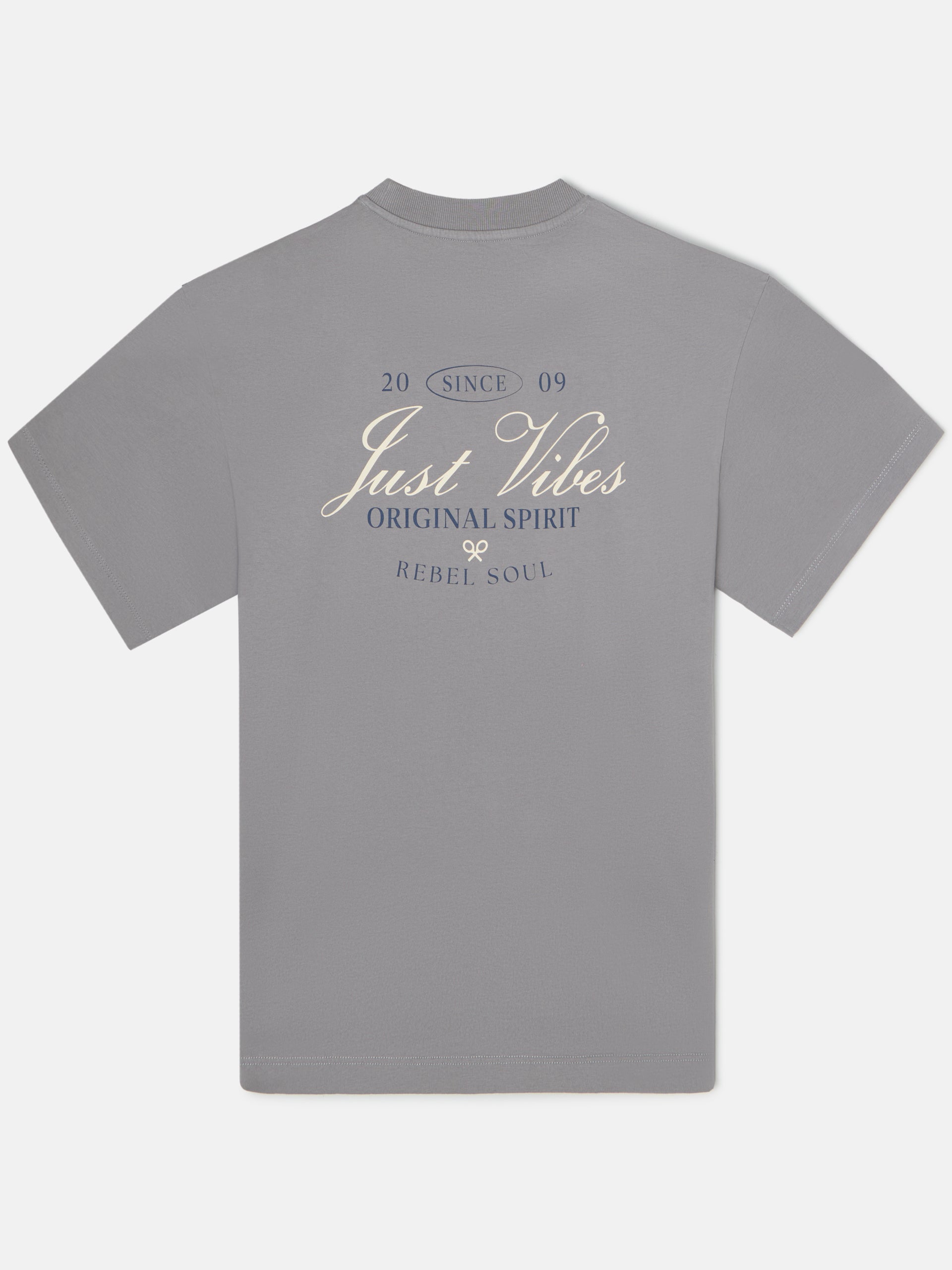 Relaxed just vibes grey t-shirt