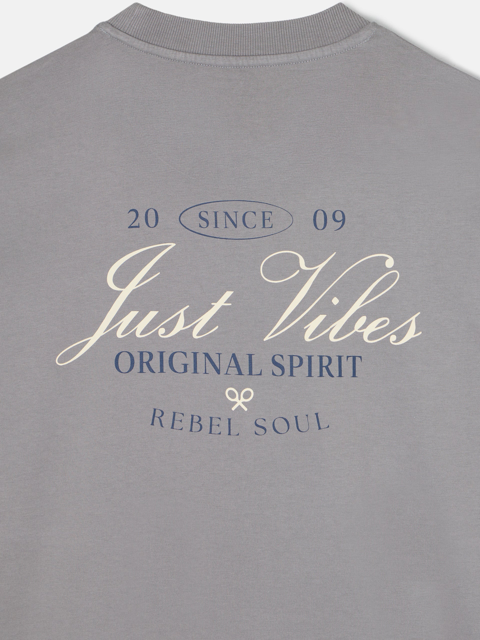 Relaxed just vibes grey t-shirt