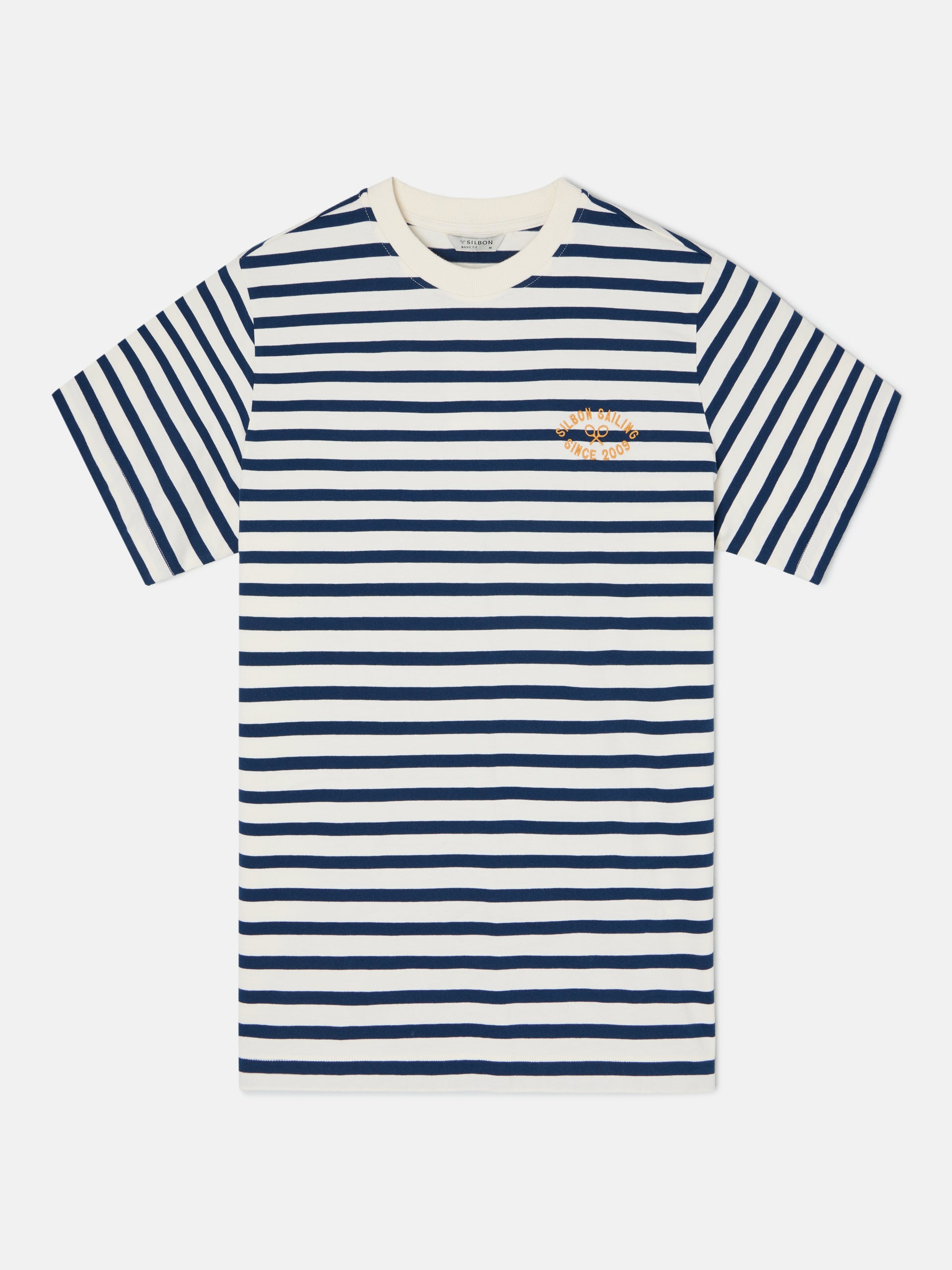 Navy blue mid-stripe T-shirt
