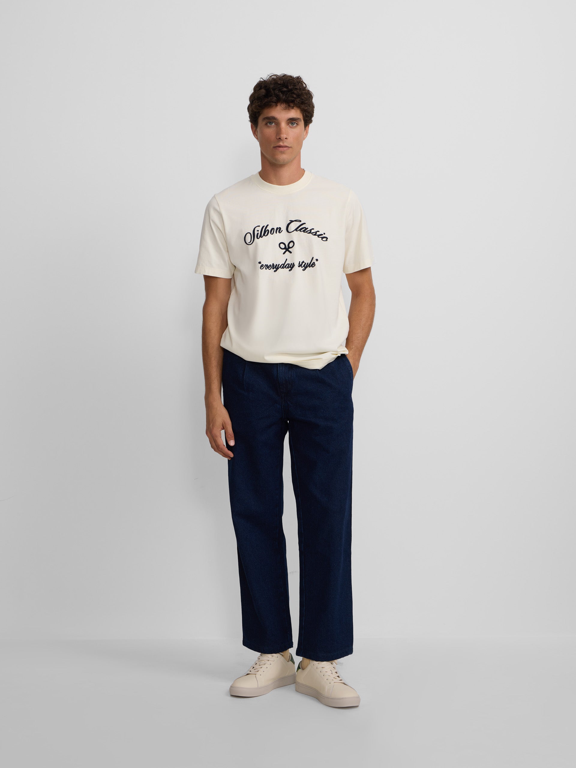 T-shirt style quotidien crème