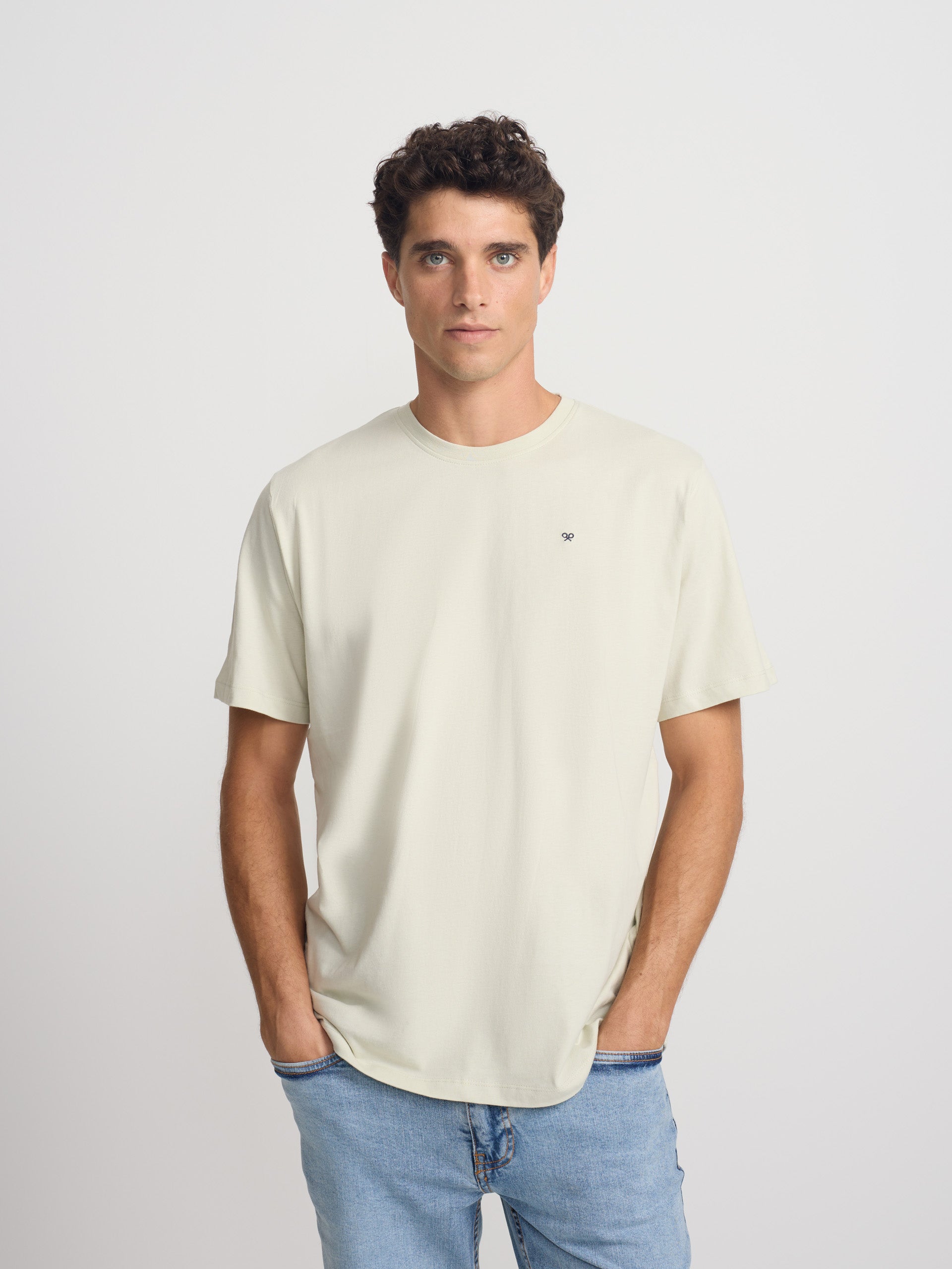 Camiseta silbon minilogo verde claro