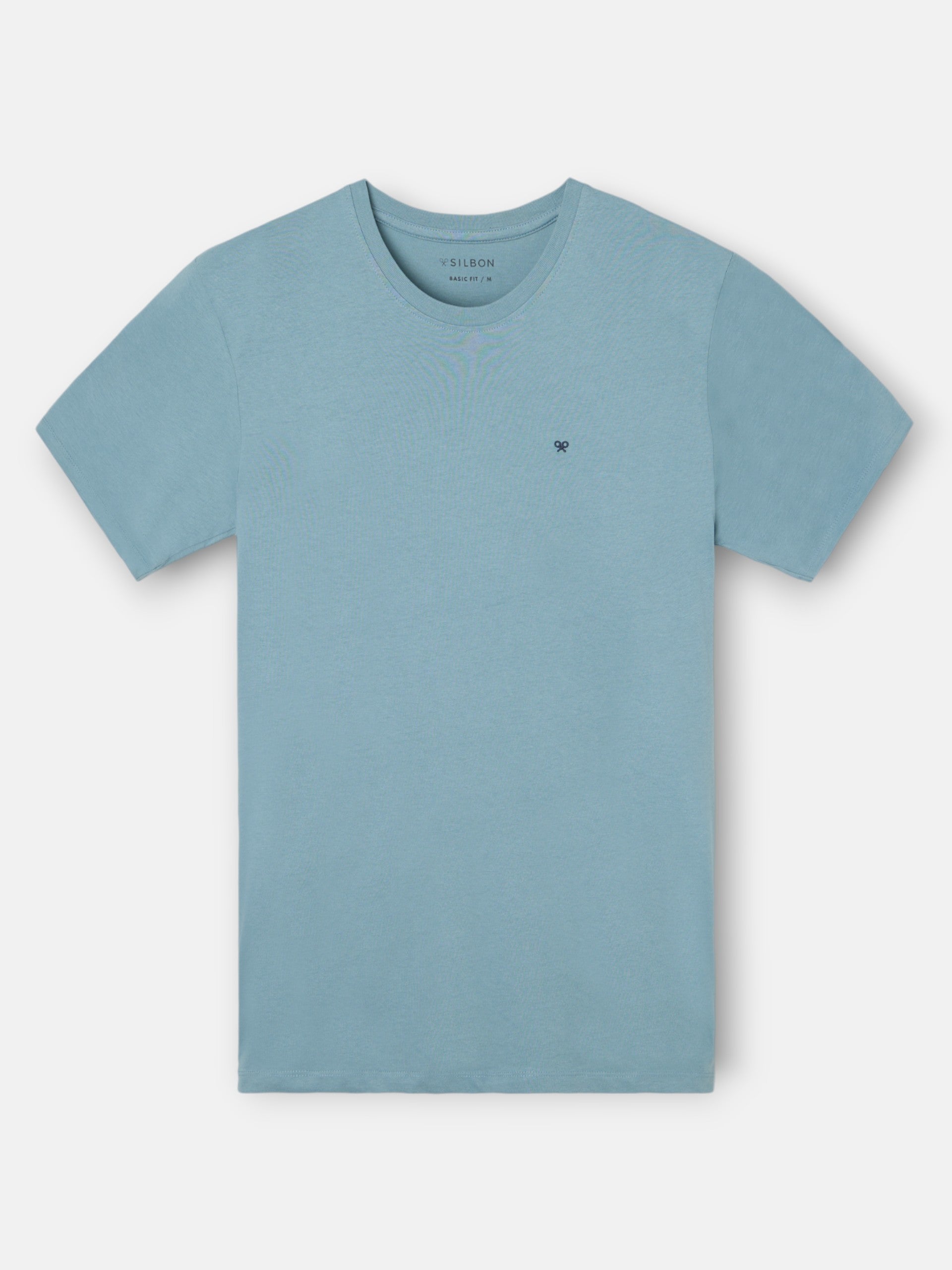 Camiseta silbon minilogo azul indigo