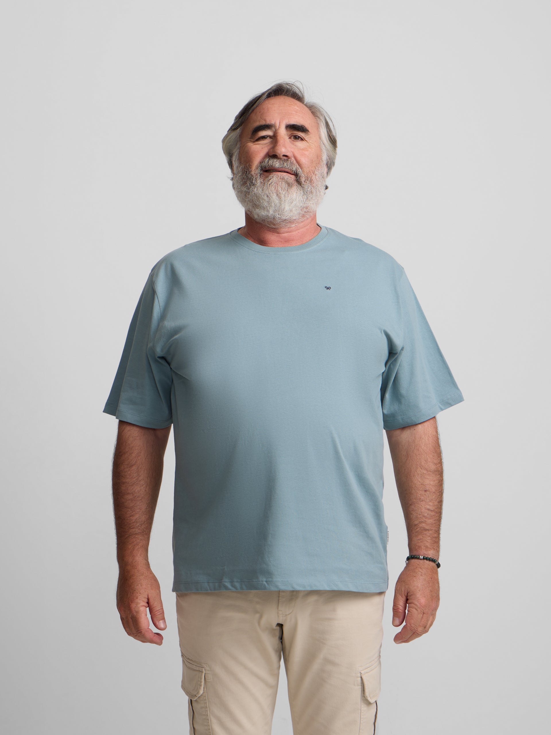 Camiseta silbon minilogo azul indigo