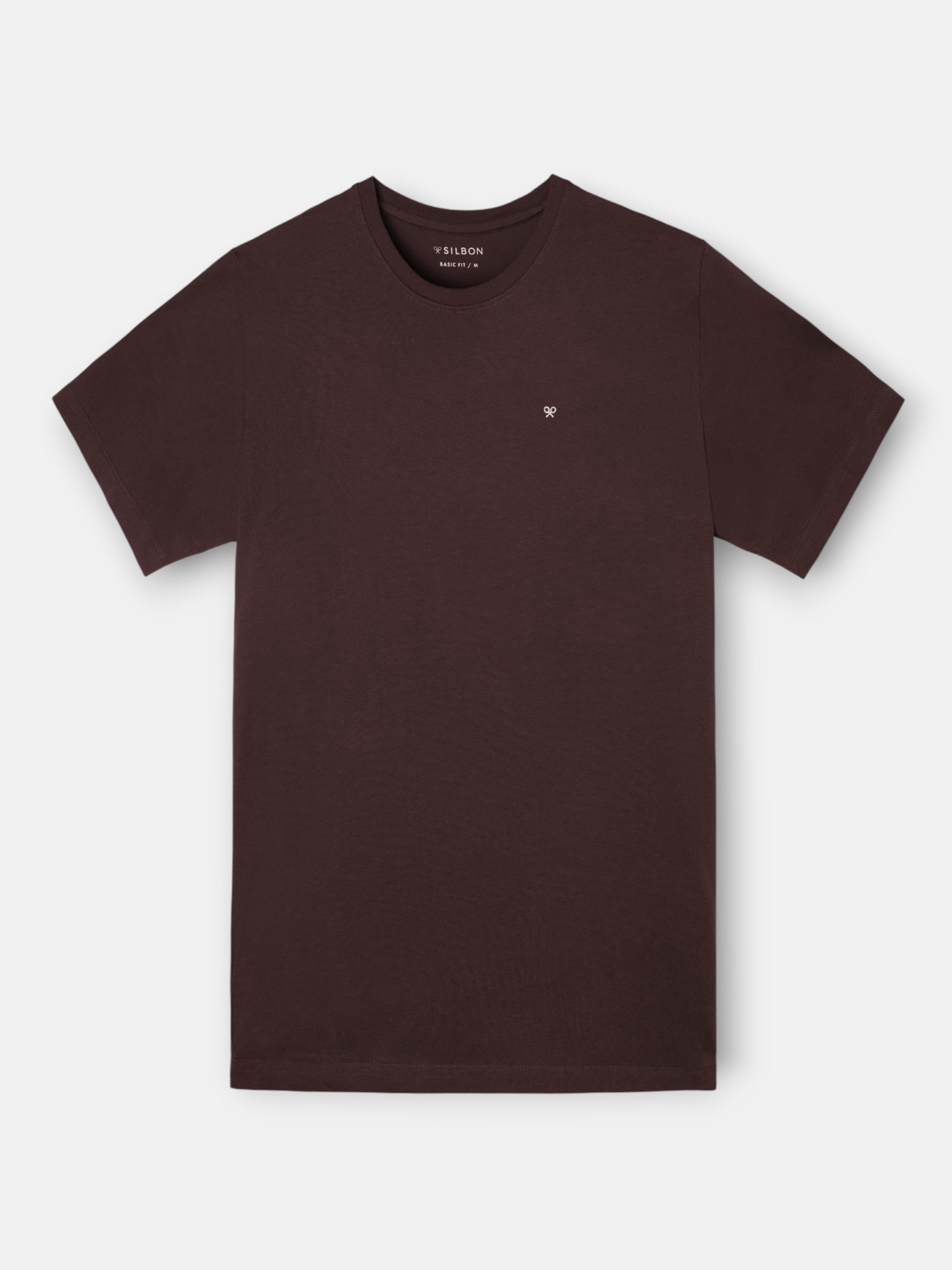 Camiseta silbon minilogo marron