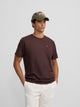 Camiseta silbon minilogo marron