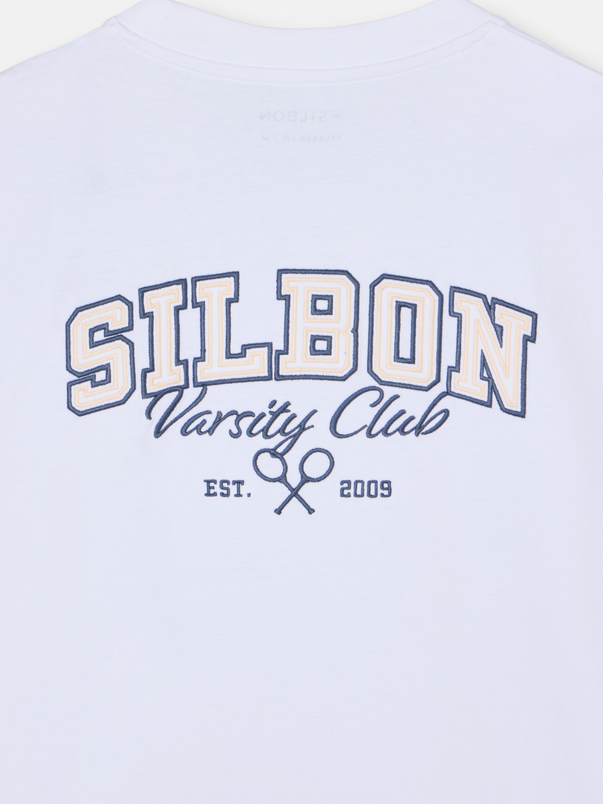 Camiseta relaxed fit sport college blanco