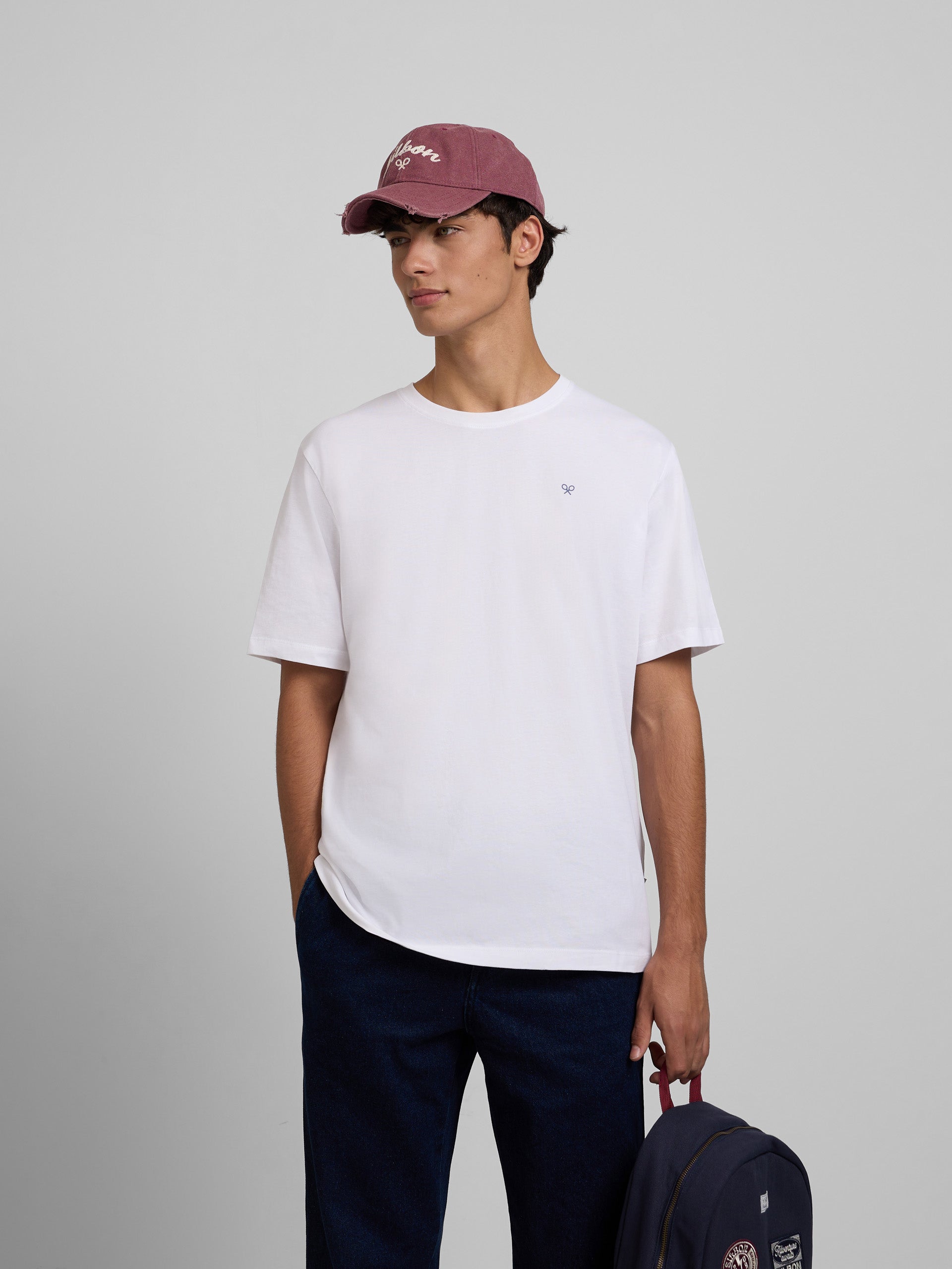 White multicolor ethnic circle t-shirt