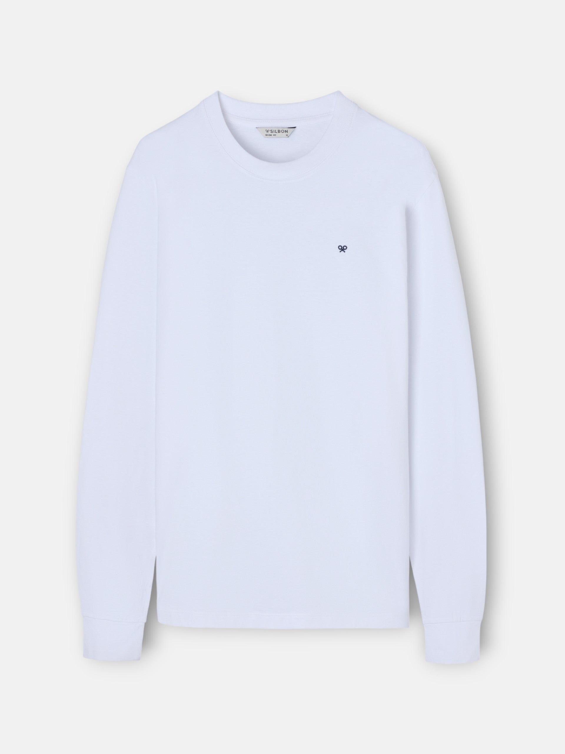 Camisola de manga comprida branca com minilogo