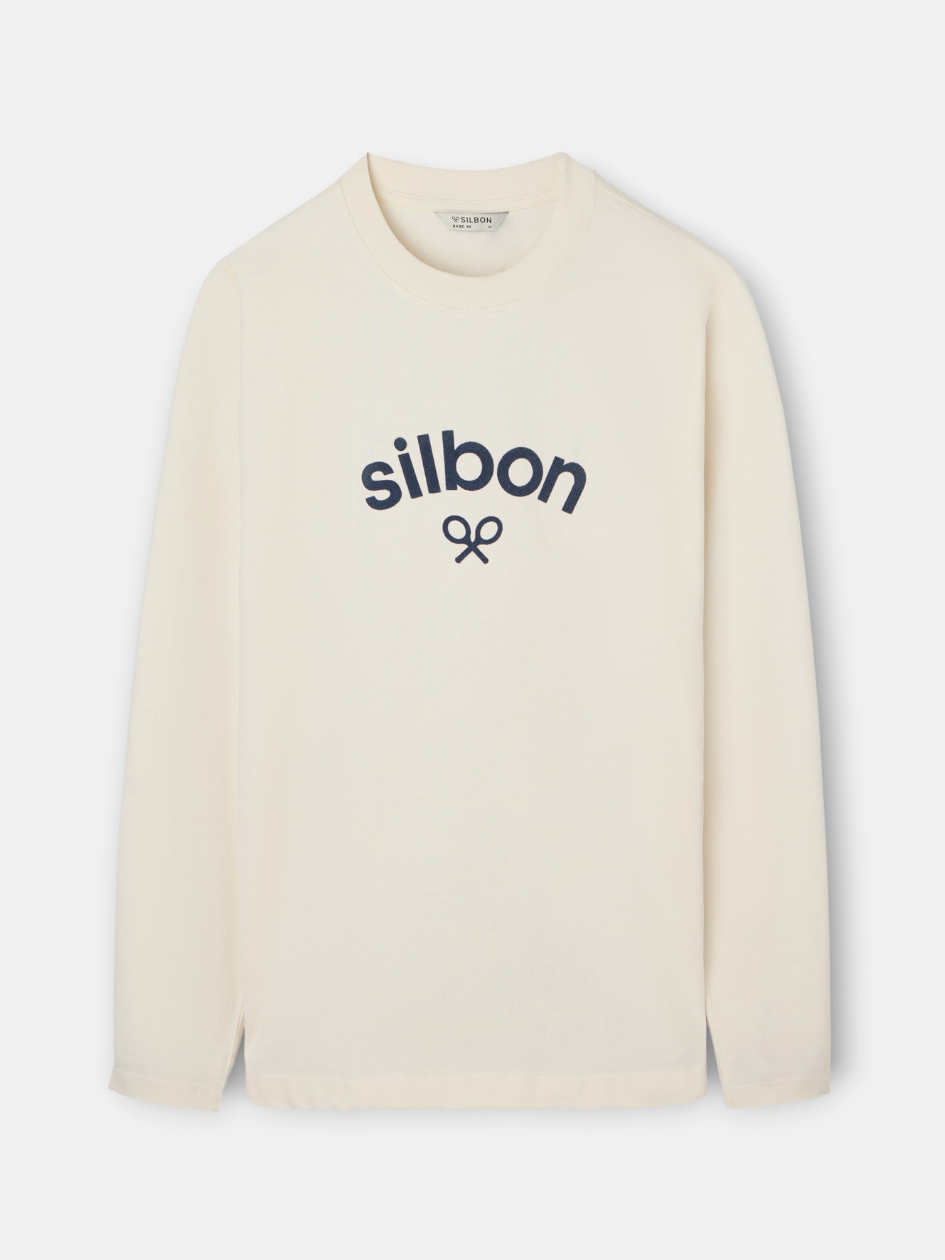 Long-sleeved T-shirt with half-stone logo