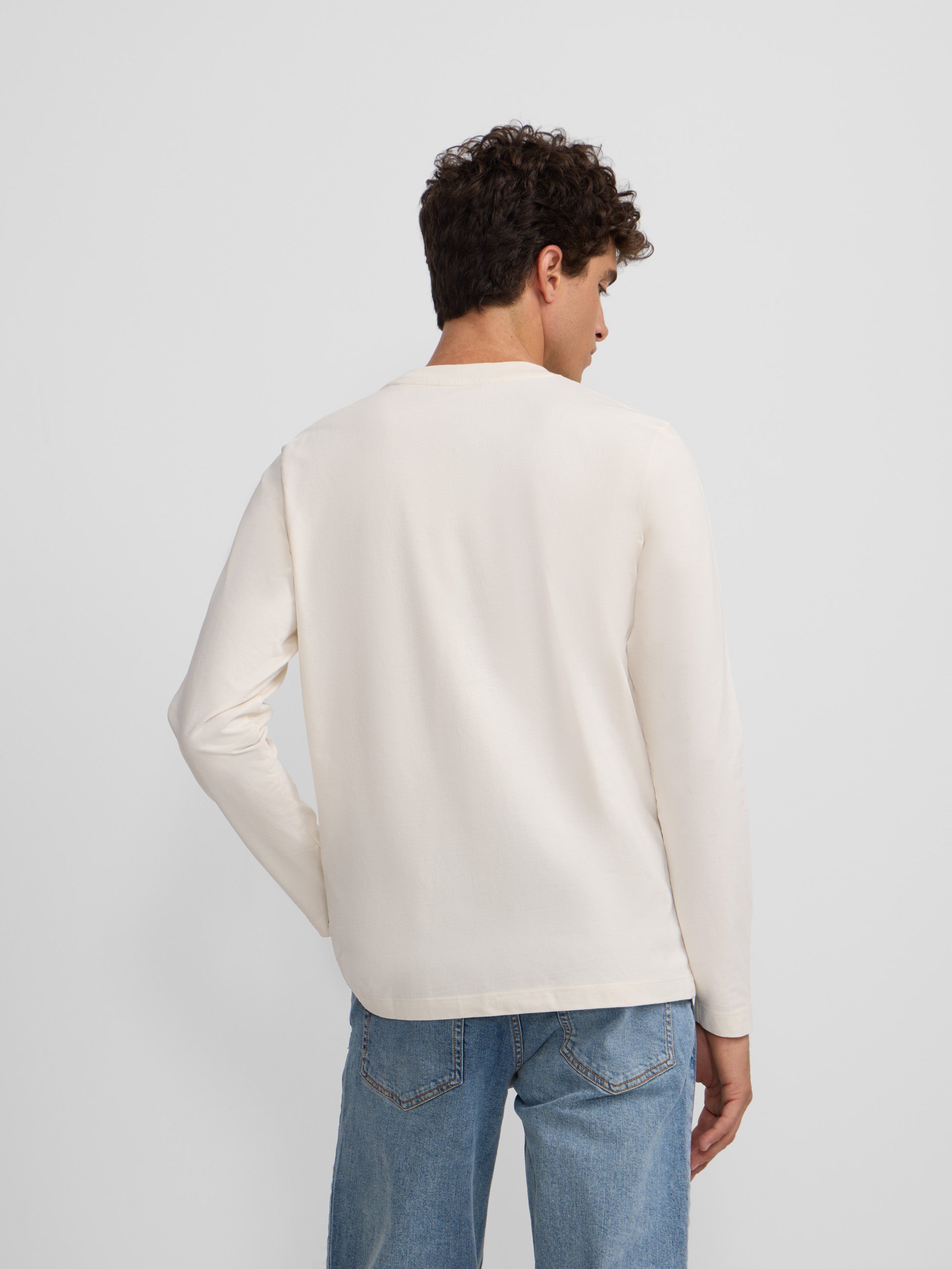 Long-sleeved T-shirt with half-stone logo