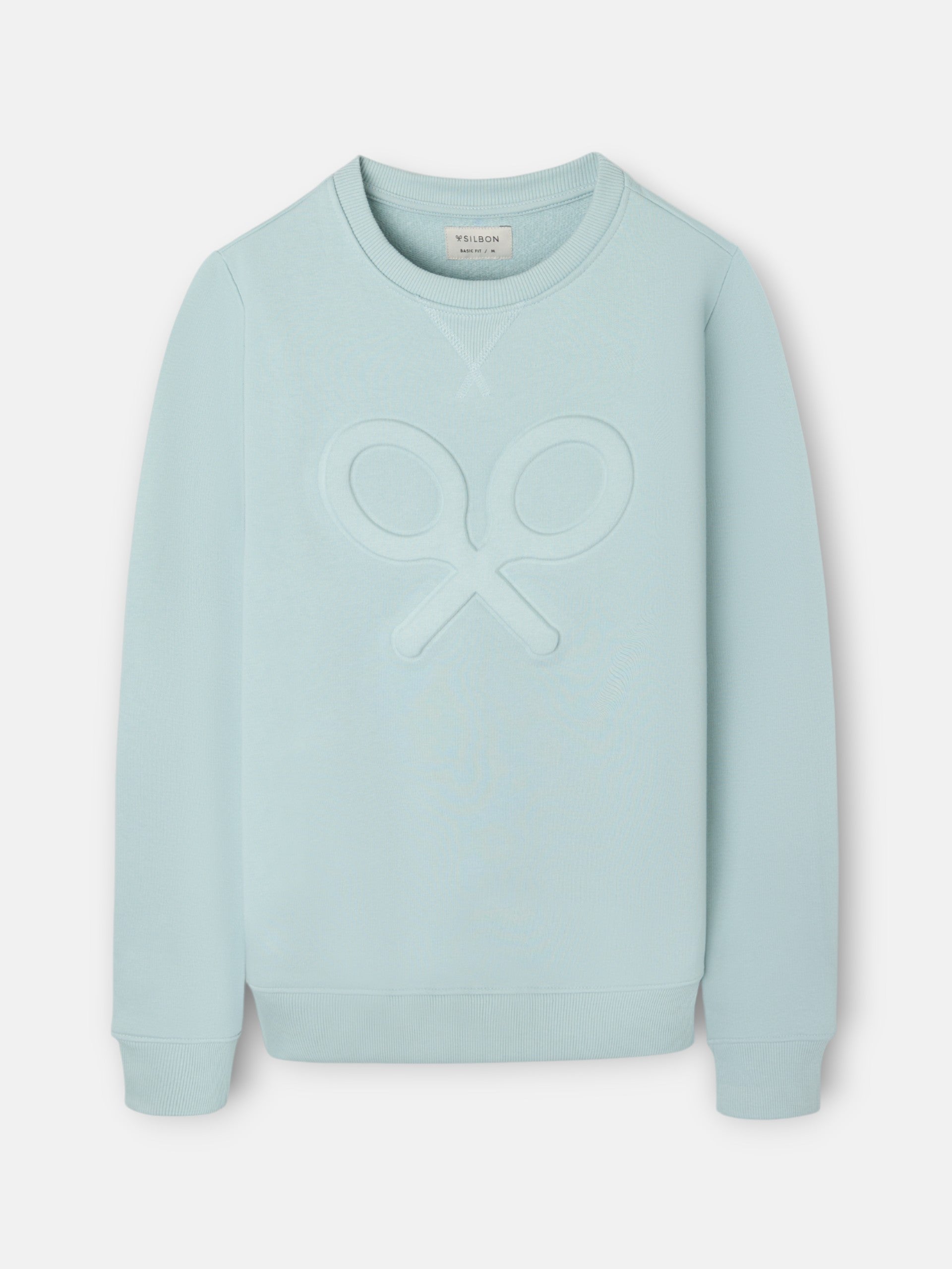 Sweatshirt clássica com logótipo em relevo verde água