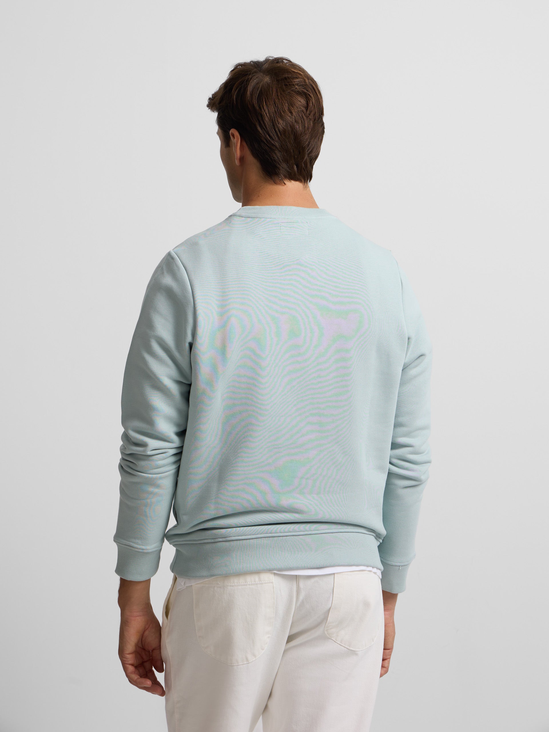 Sweatshirt clássica com logótipo em relevo verde água