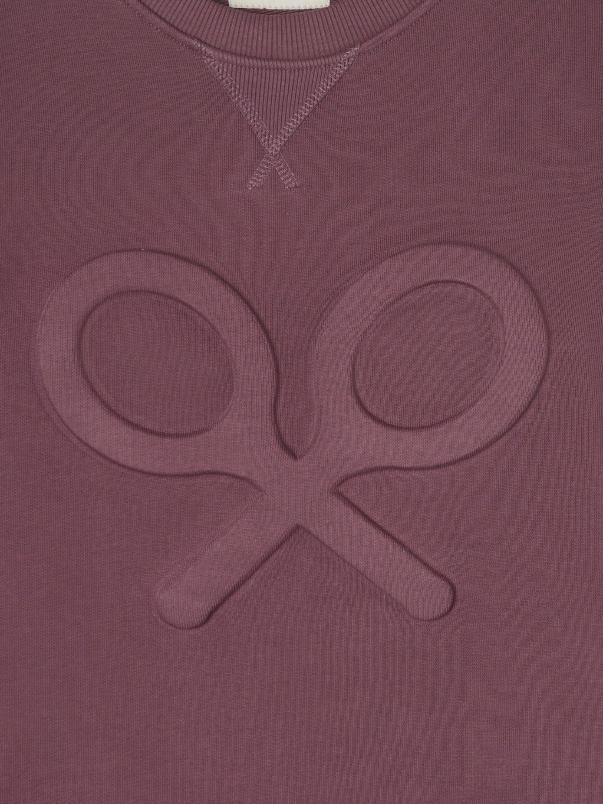 Sweatshirt clássica com logótipo em relevo bordeaux