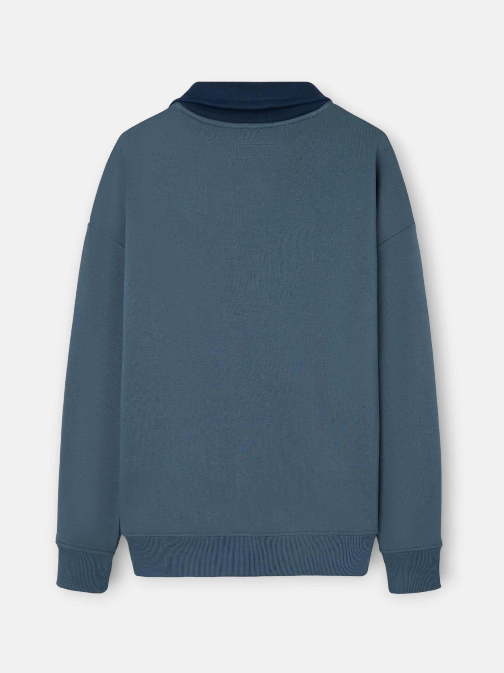 Sweatshirt polo contraste azul verde