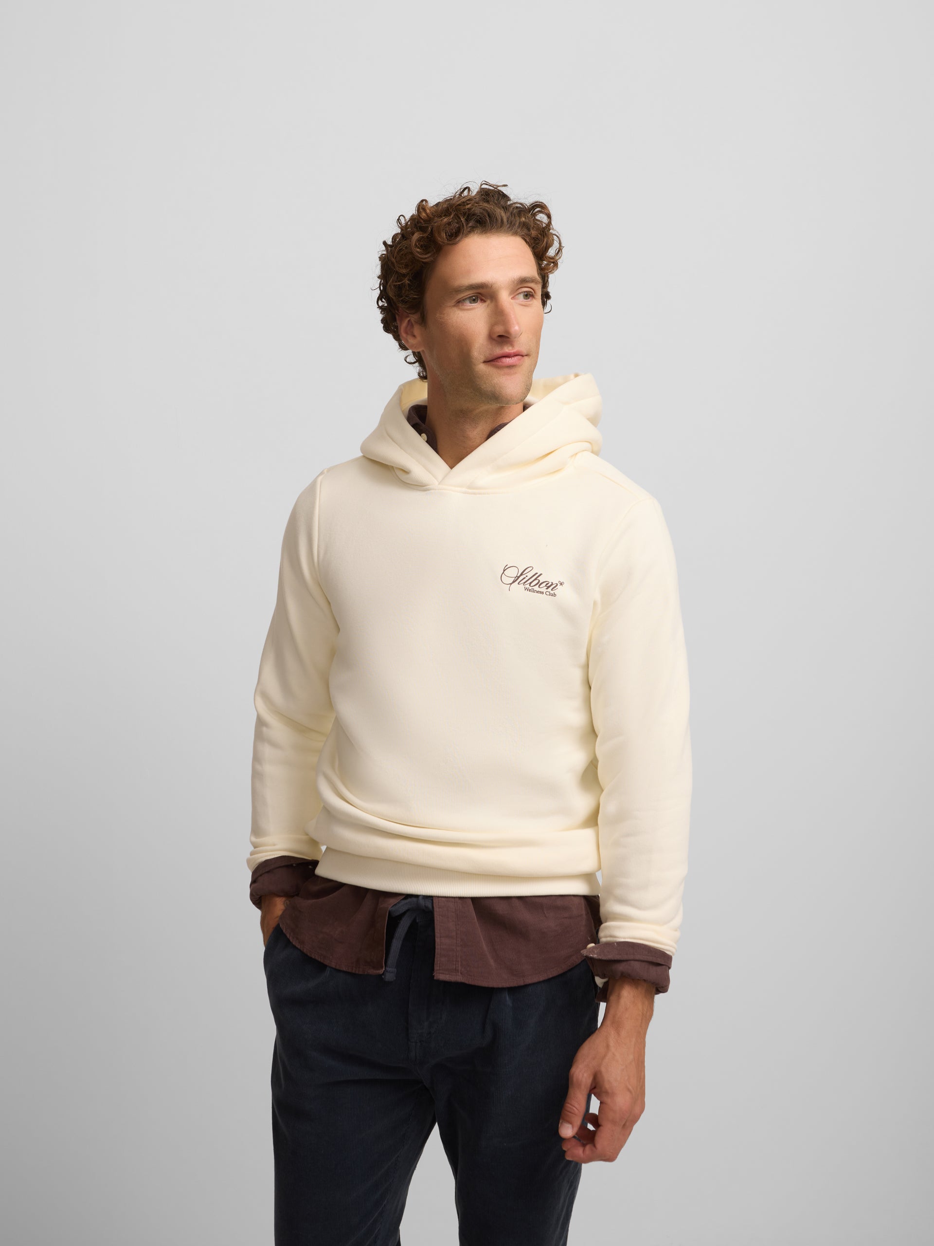 Sudadera hoodie wellness club crema