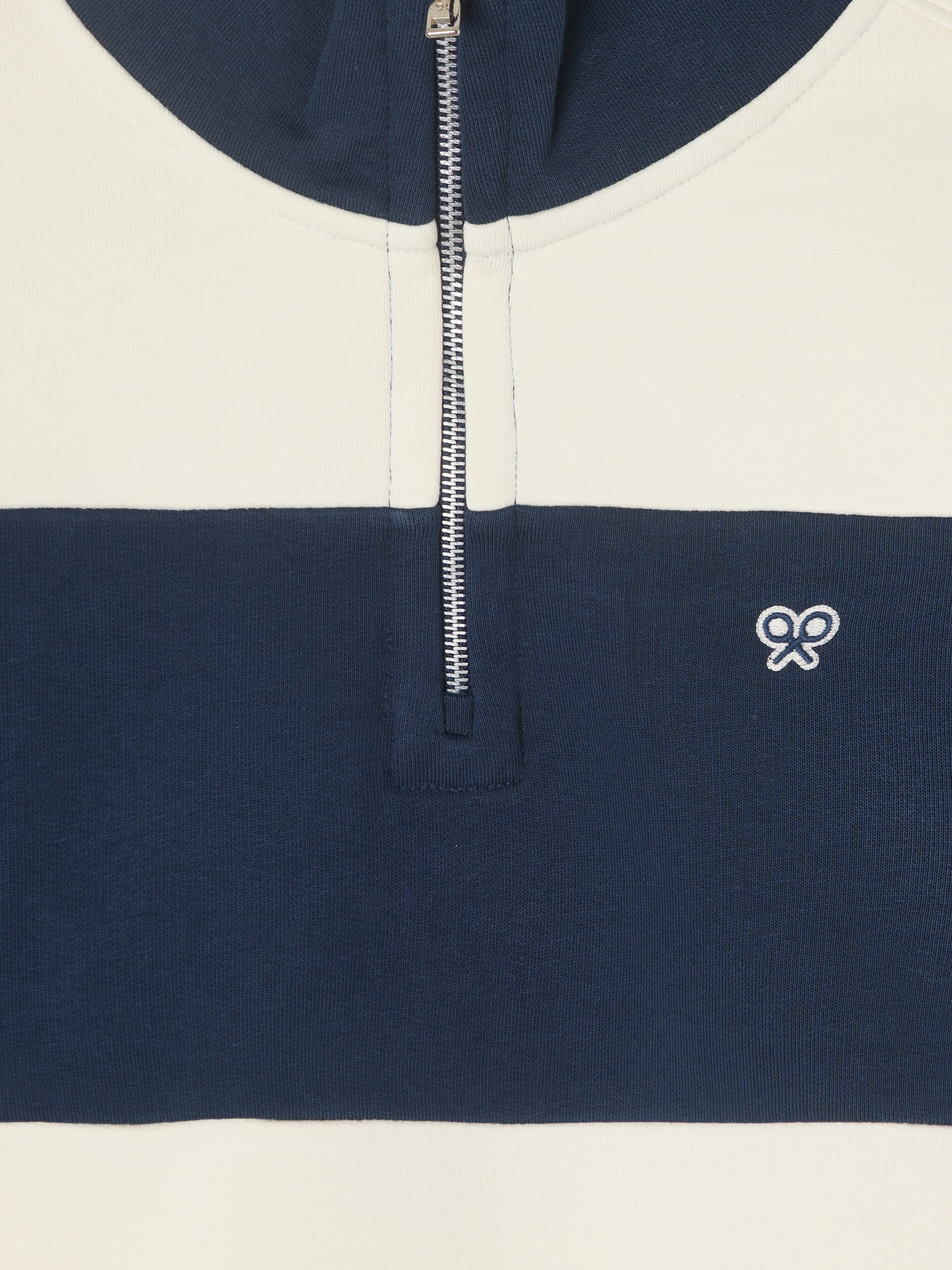 Sudadera media cremallera raya ancha marino