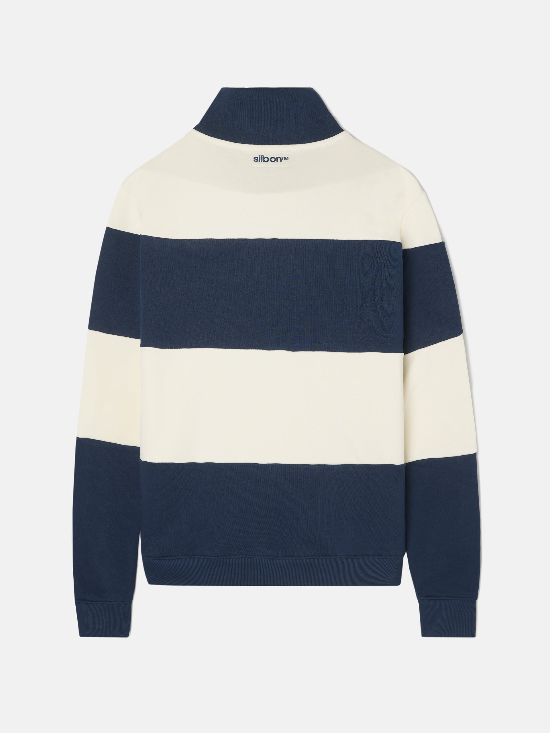 Sudadera media cremallera raya ancha marino