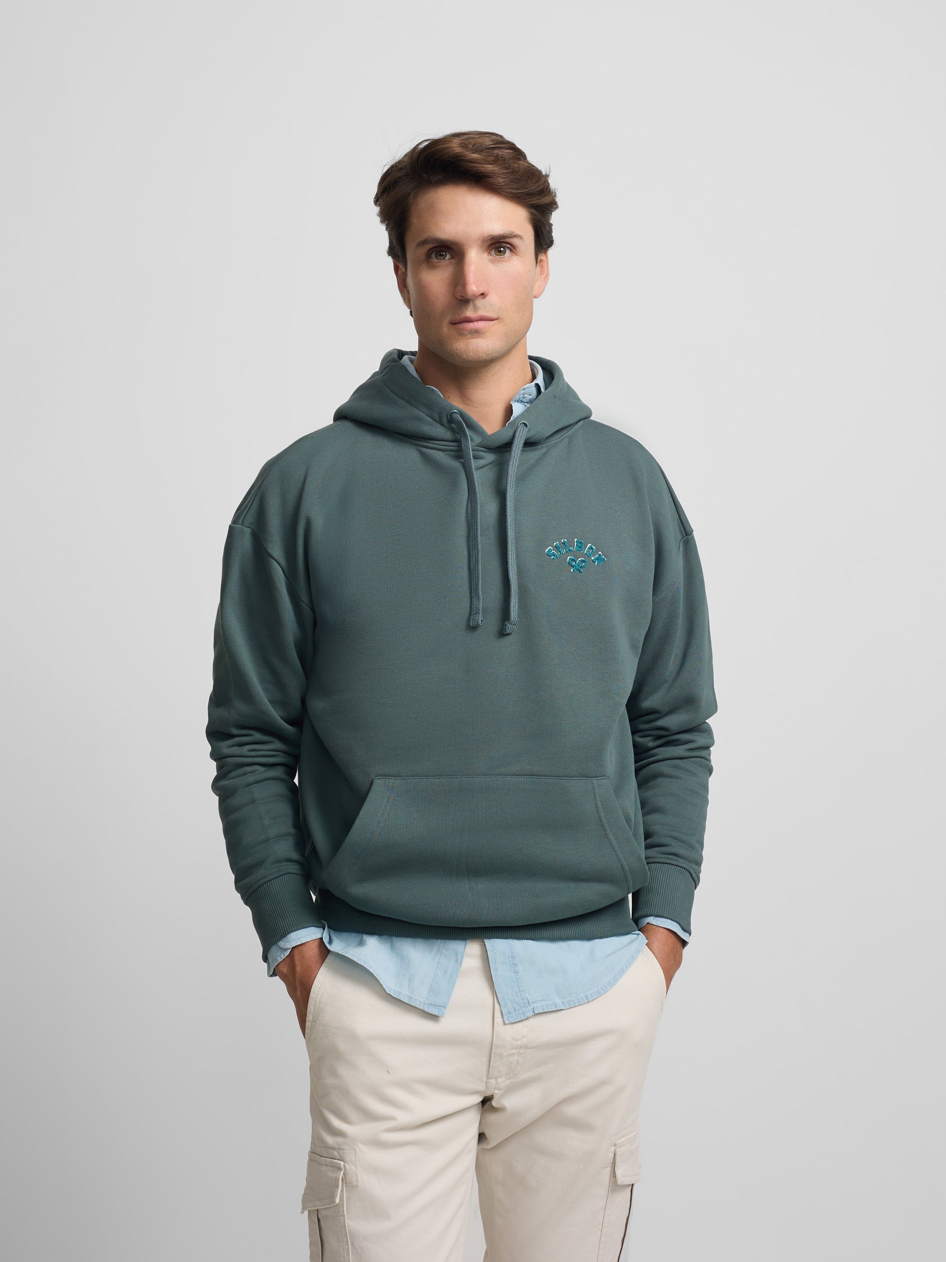 Sweat à capuche décontracté vert foncé