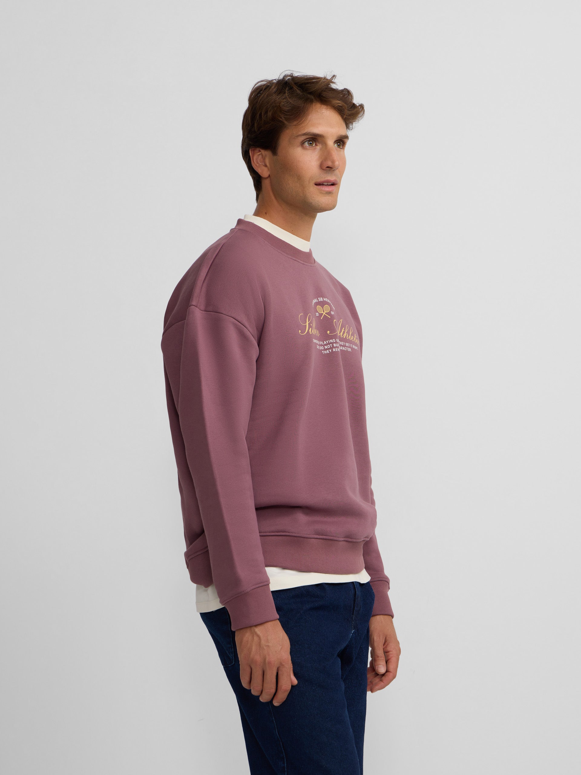 Special fit burgundy lettering sweatshirt