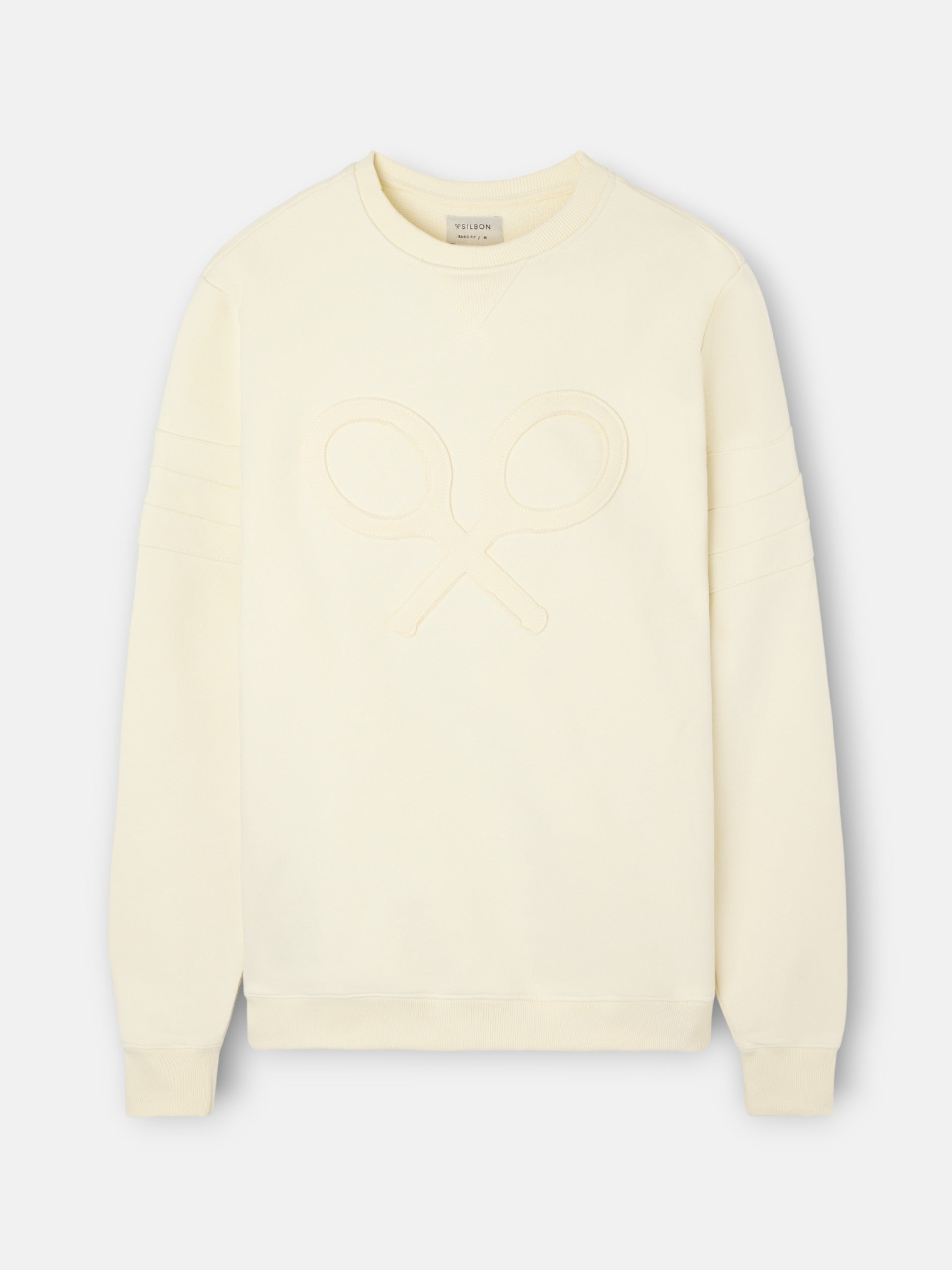 Sudadera raqueta relieve tono crema