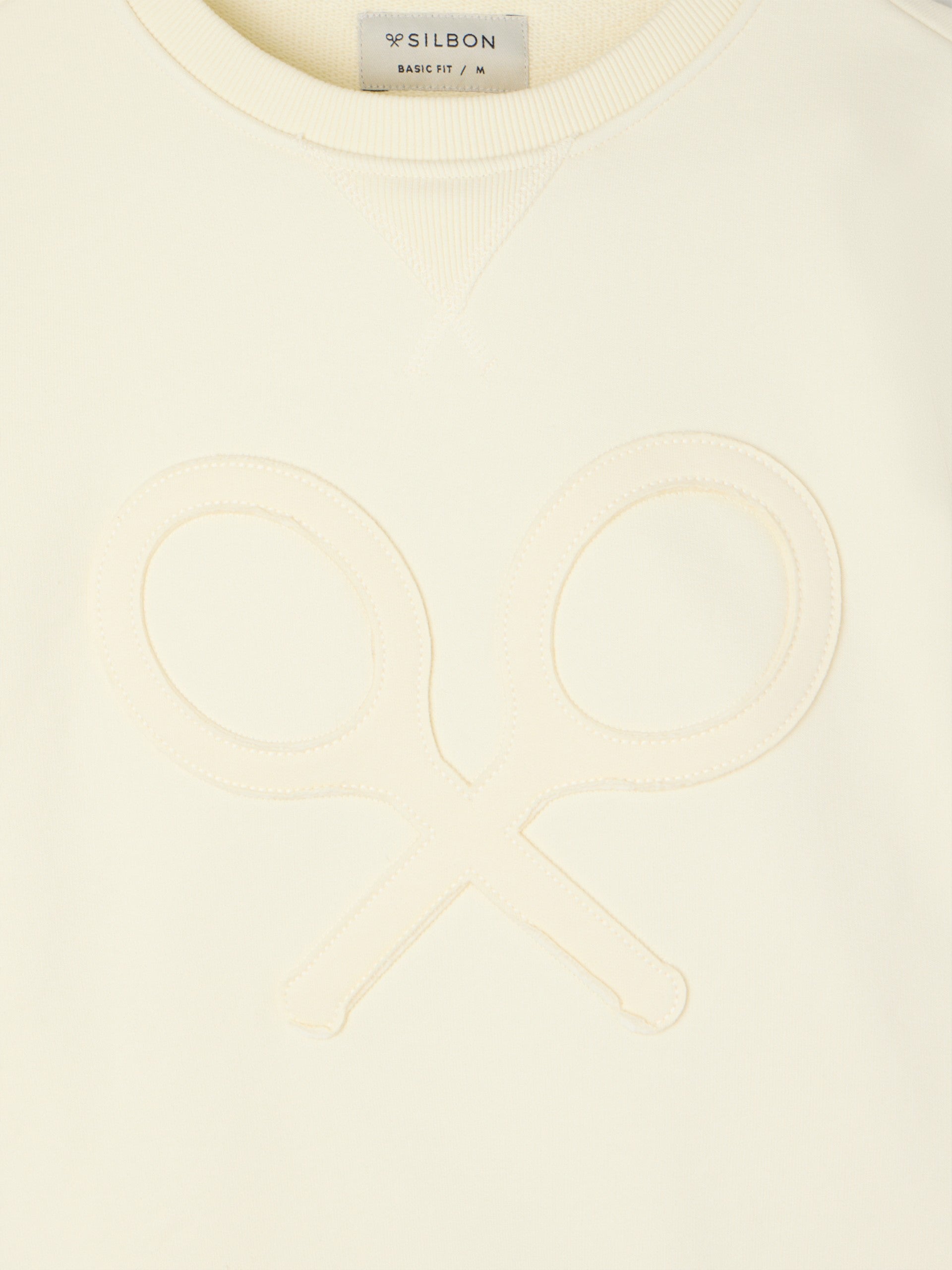 Sudadera raqueta relieve tono crema