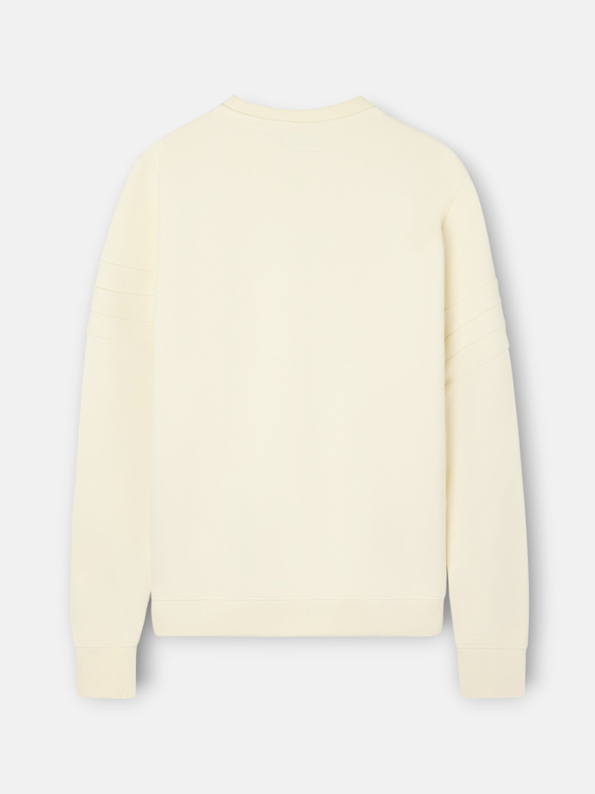 Cream-tone embossed racket sweatshirt