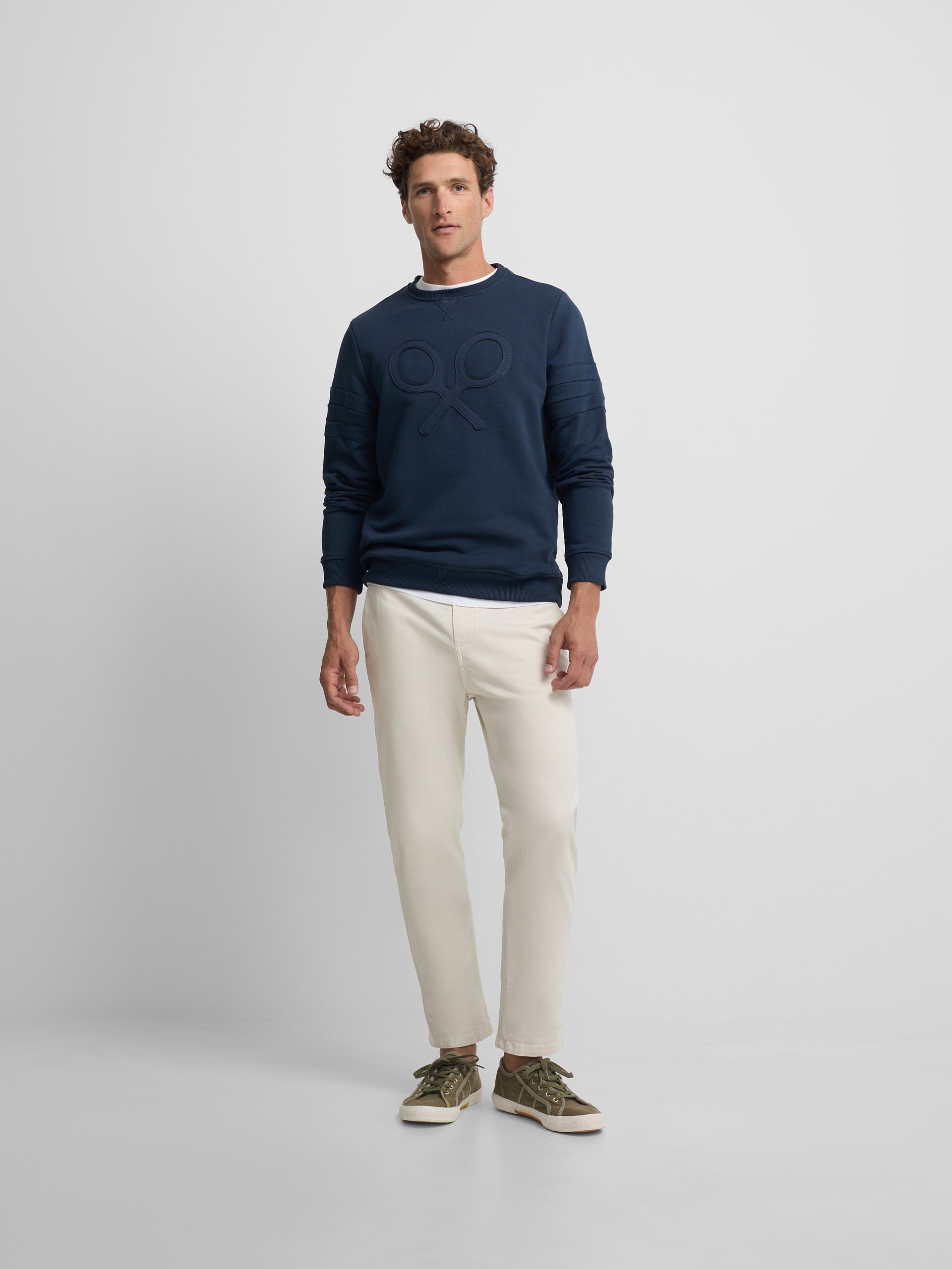 Sudadera raqueta relieve tono marino