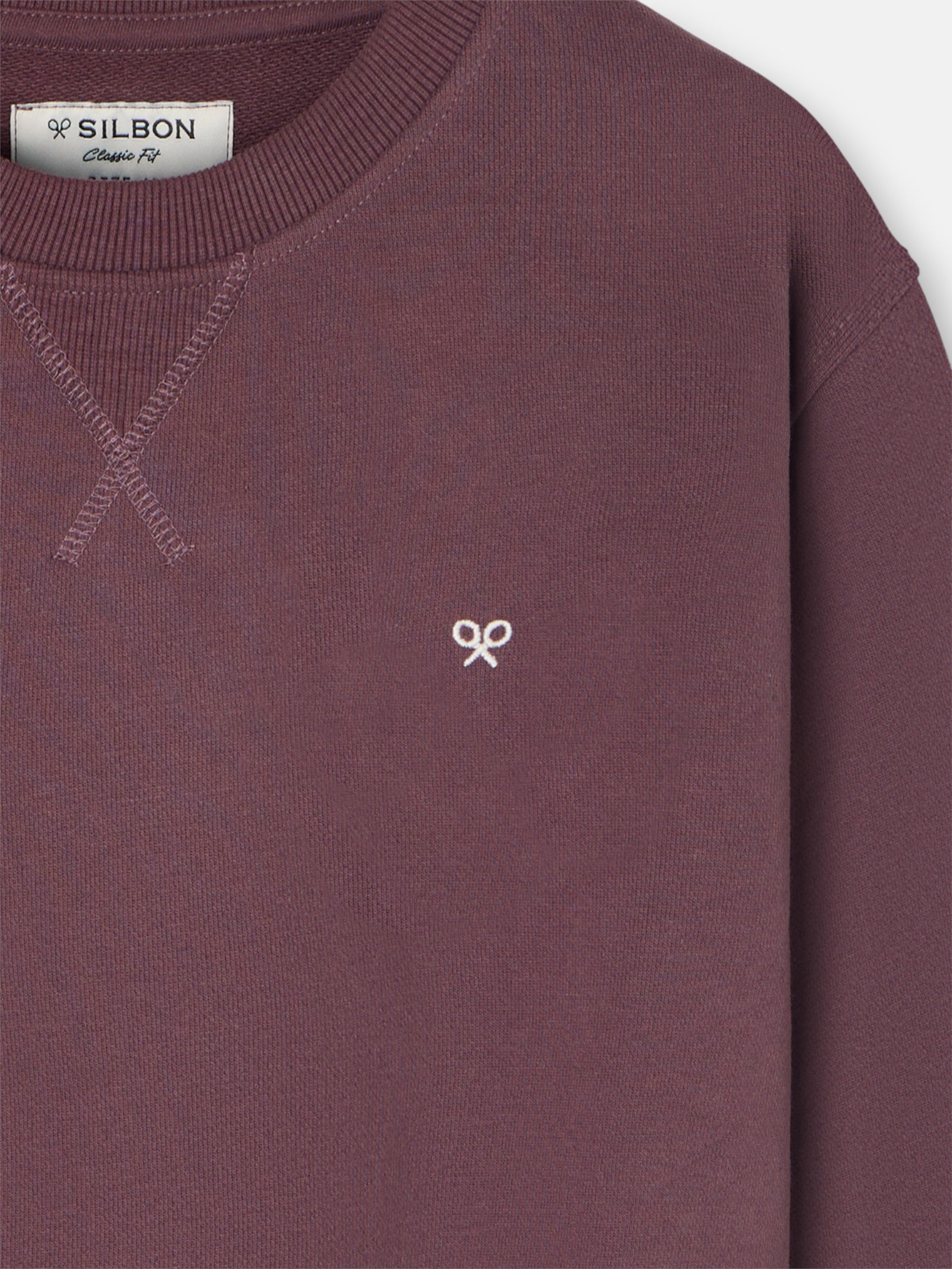 Sweat-shirt bordeaux à mini logo
