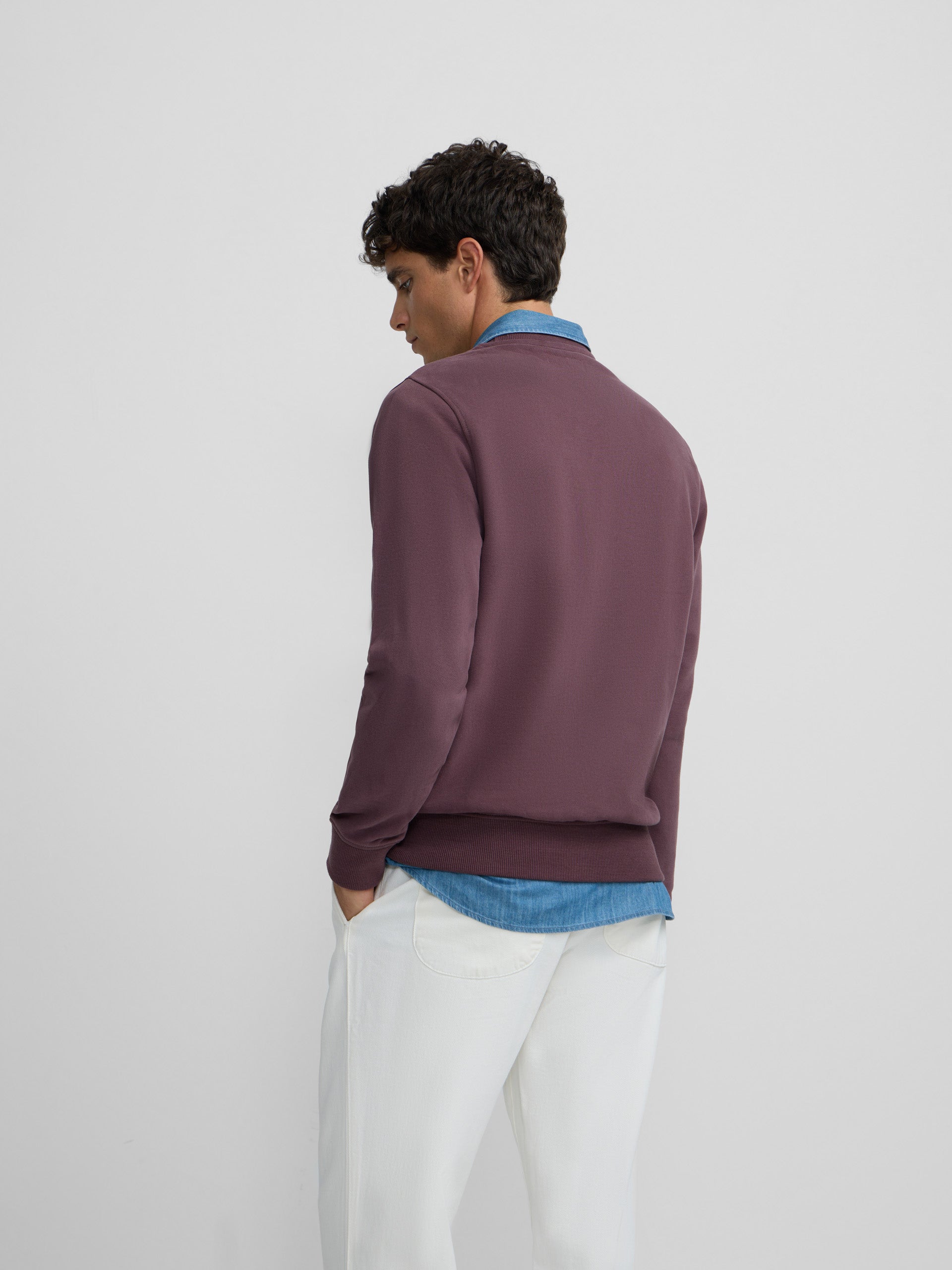 Sweat-shirt bordeaux à mini logo