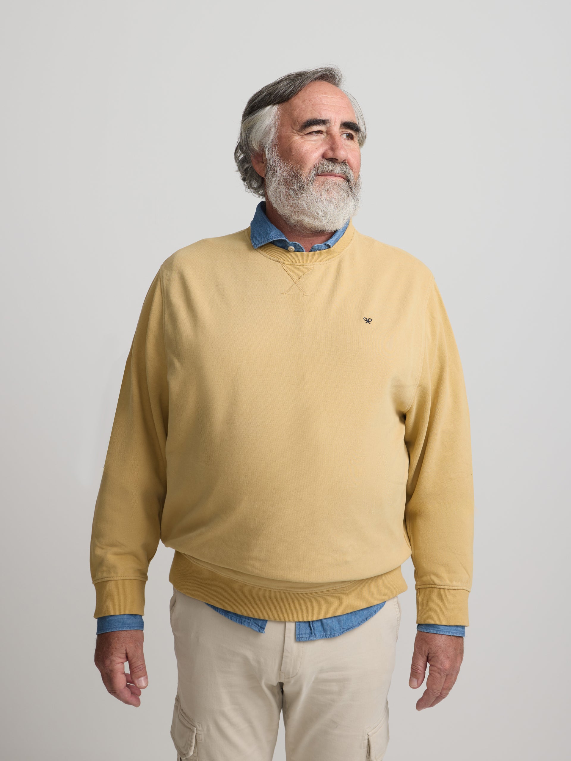 Sweat-shirt Silbon avec mini logo moutarde