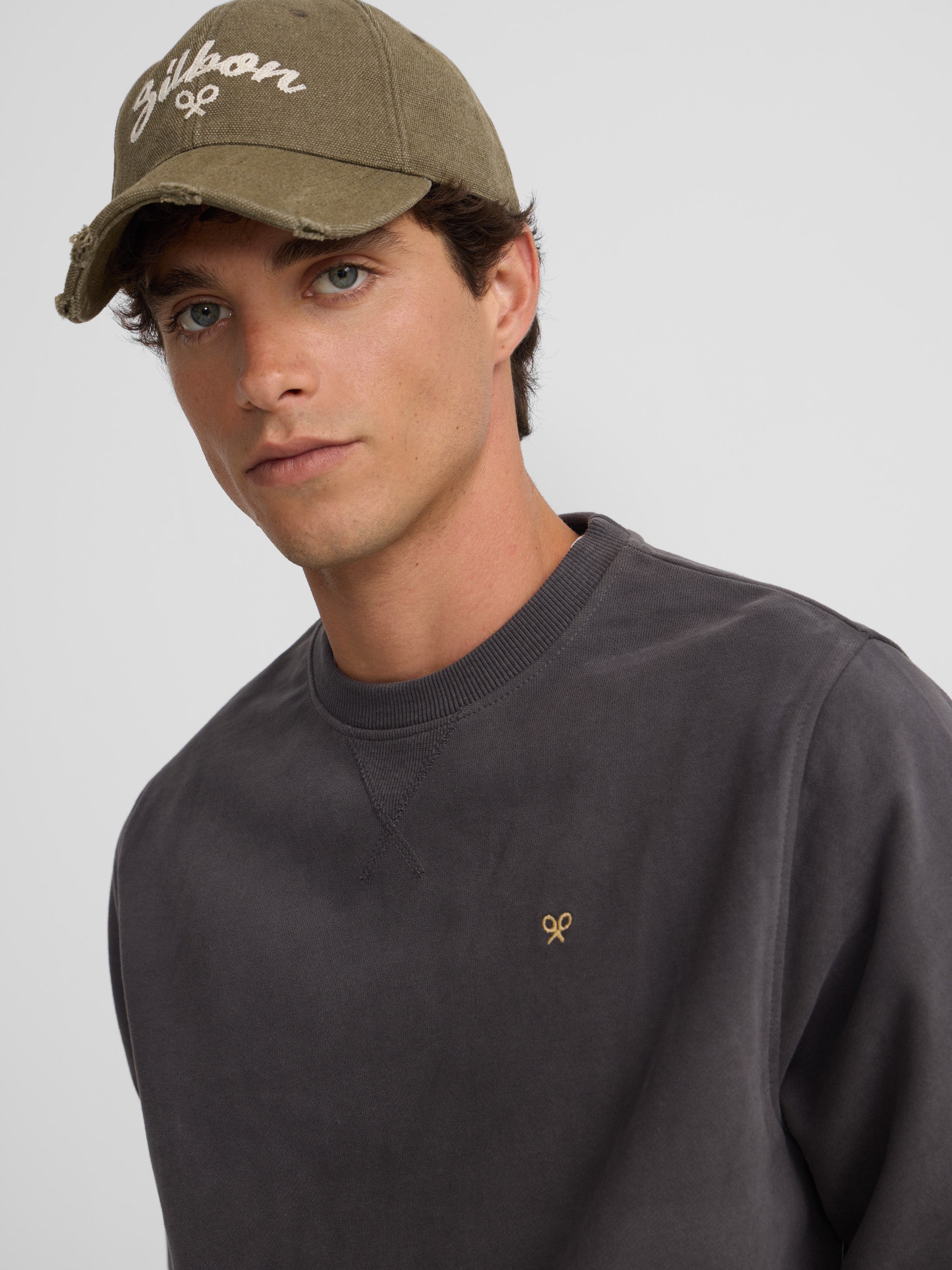 Dark gray silbon mini logo sweatshirt