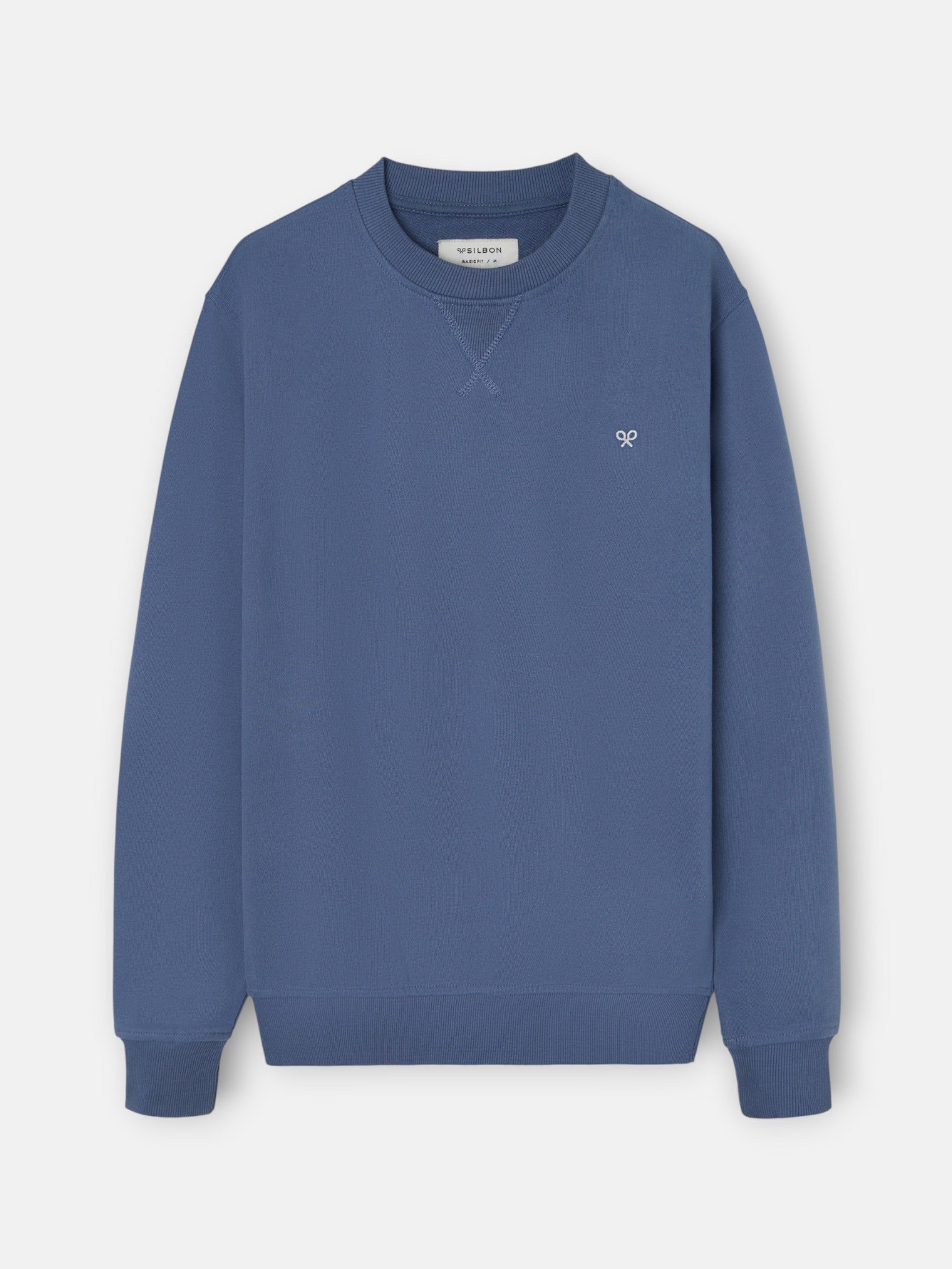 Indigo blue mini logo silbon sweatshirt