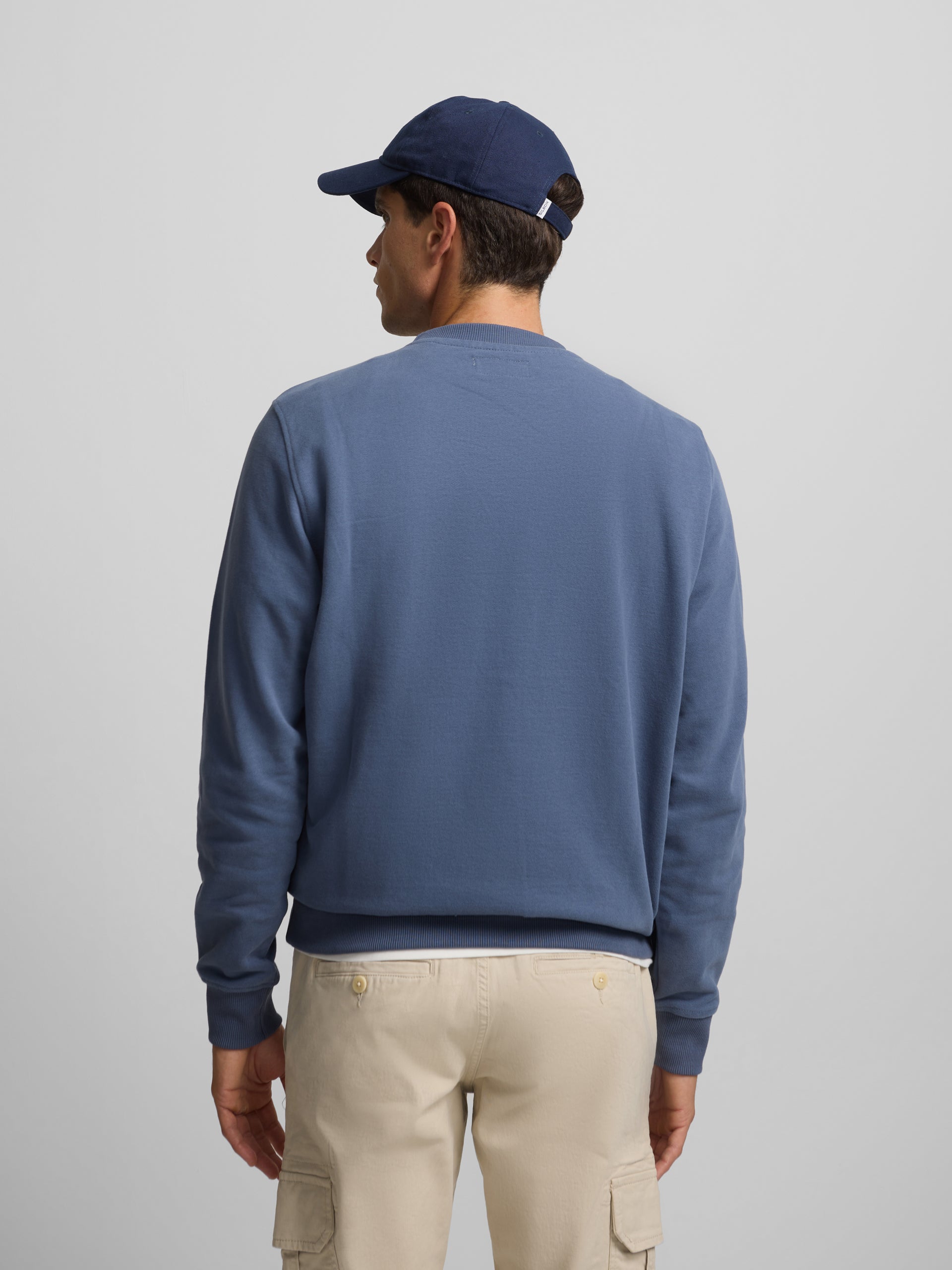 Indigo blue mini logo silbon sweatshirt