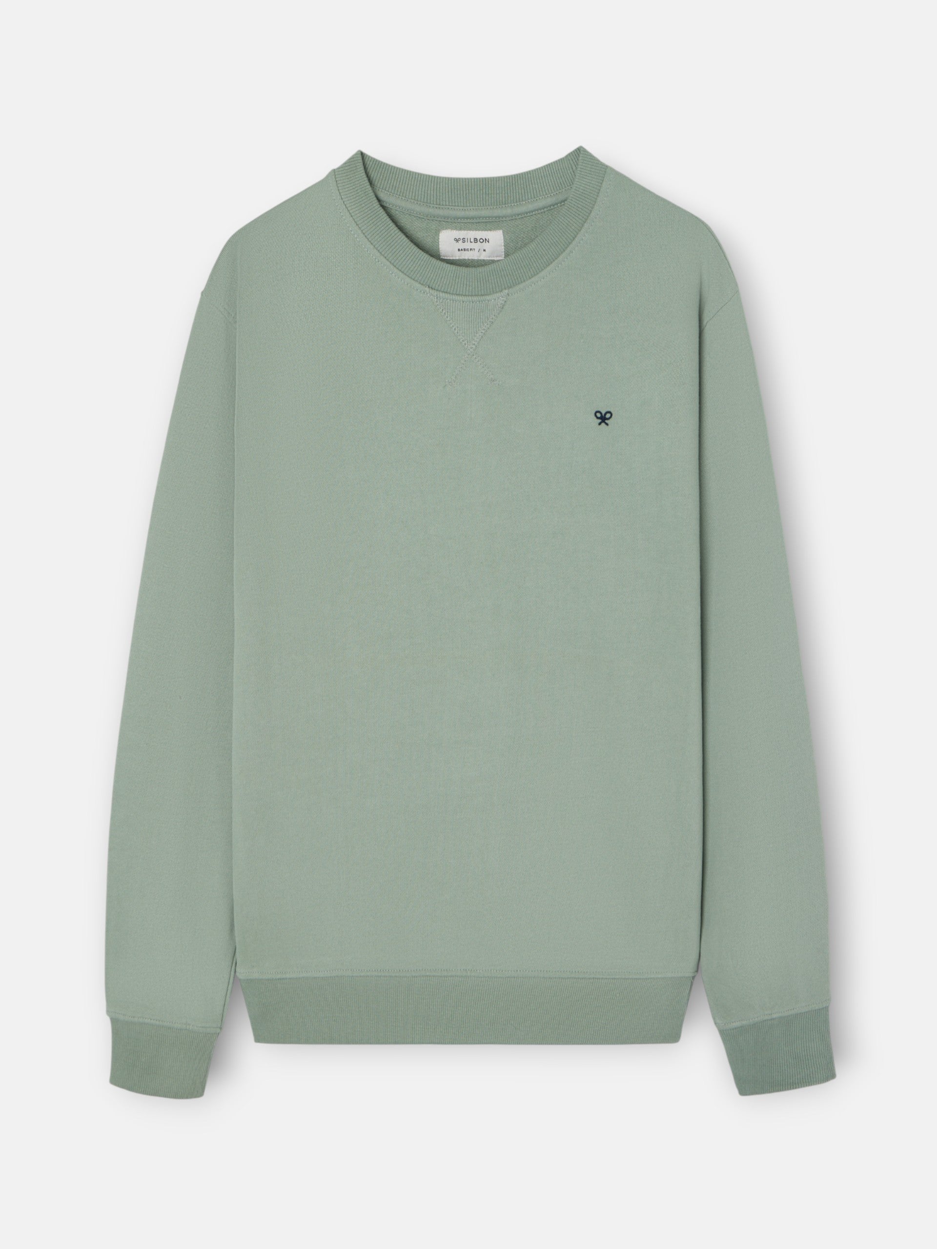 Light green mini logo silbon sweatshirt