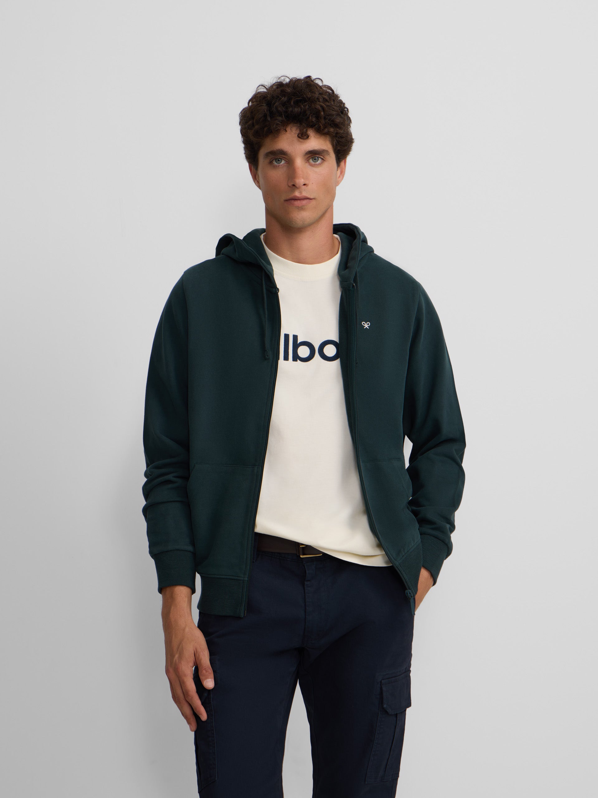 Classic dark green hoodie sweatshirt