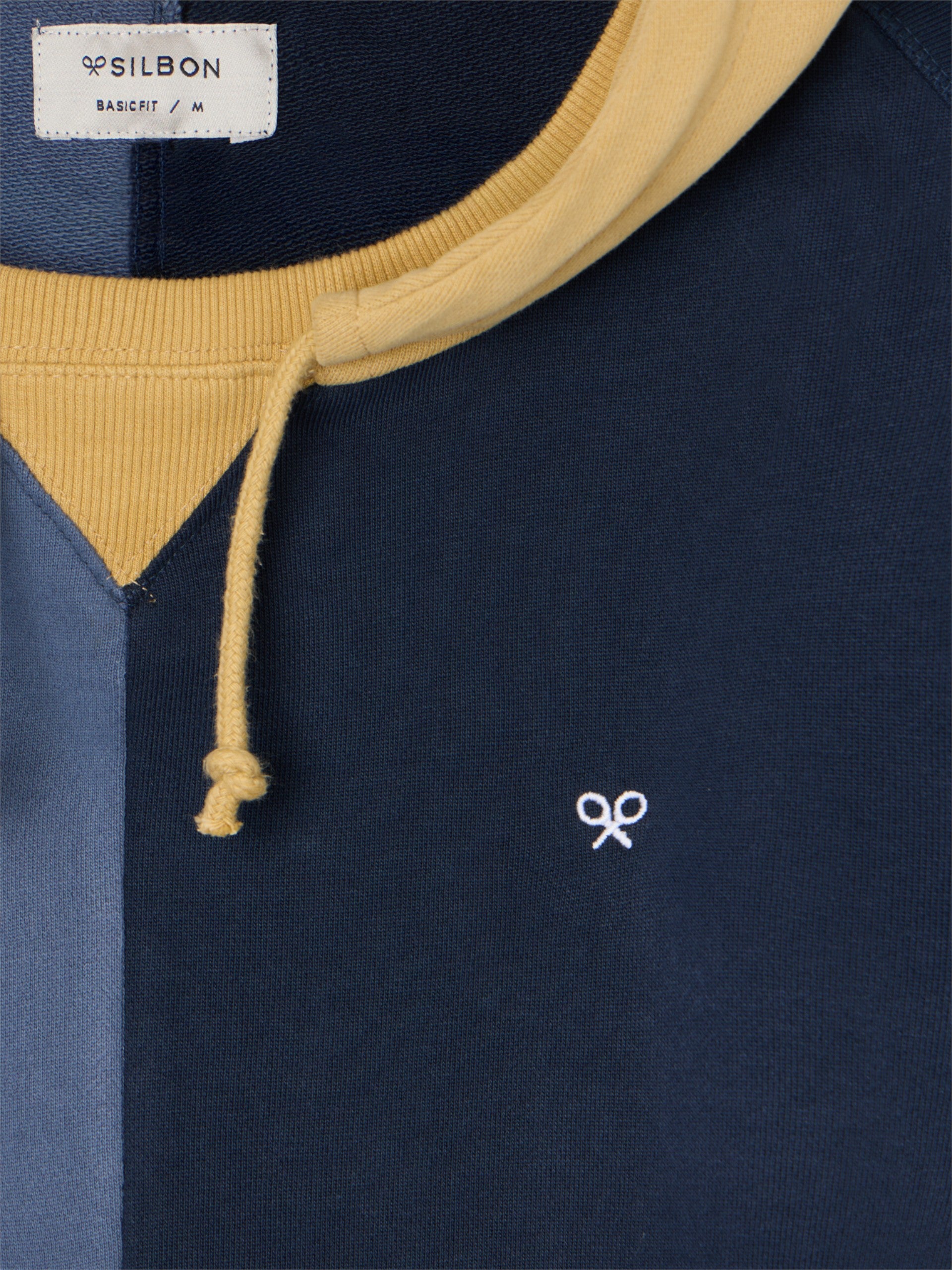 Sudadera hoodie multicolor azul mostaza