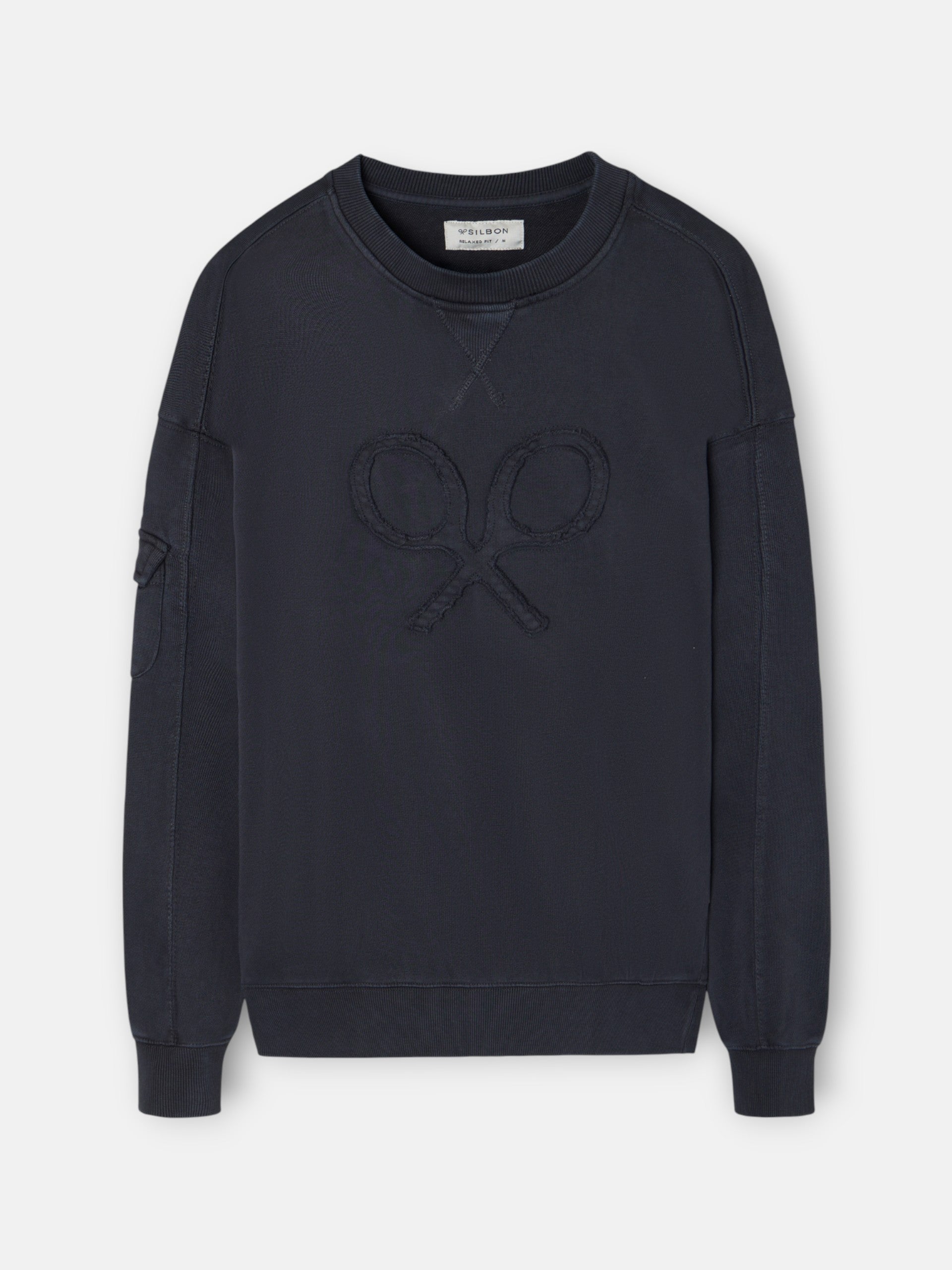 Sudadera relaxed fit logo garment dye gris