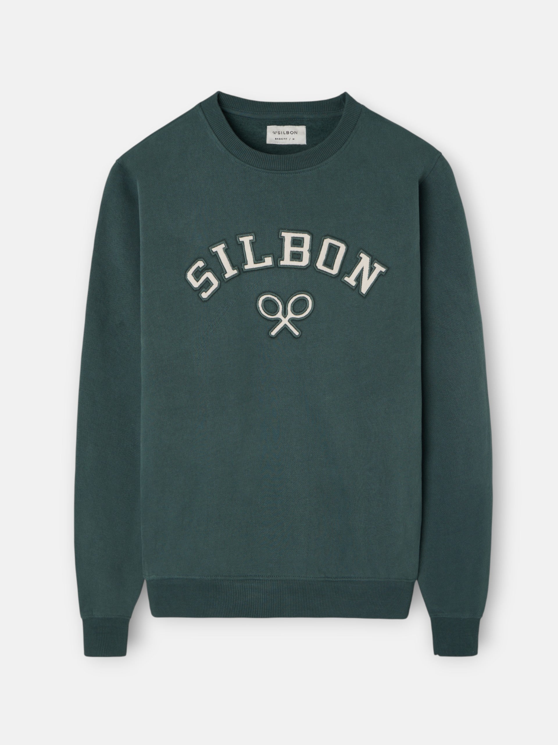 Dark green corduroy medium-length racket sweatshirt