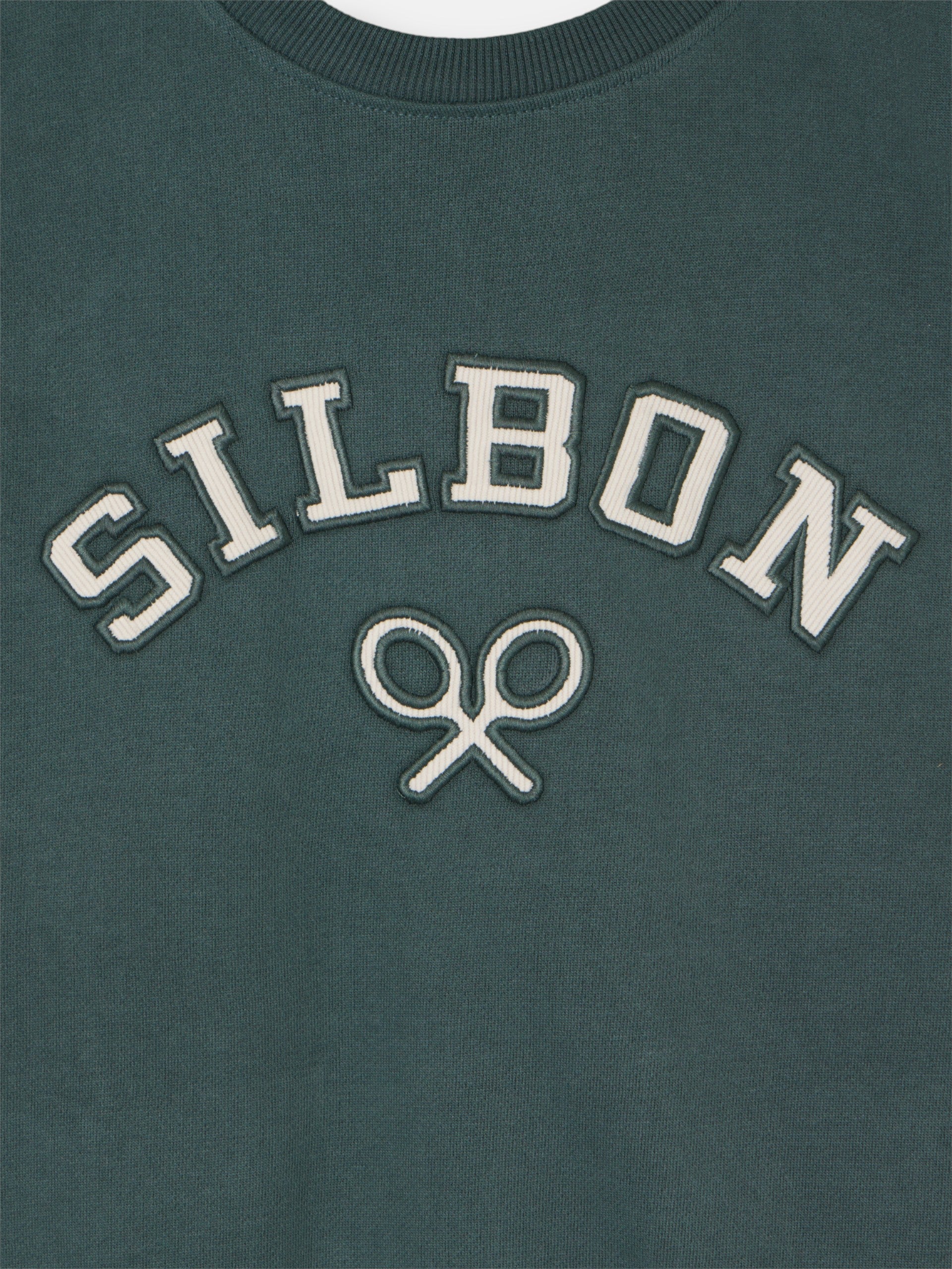 Dark green corduroy medium-length racket sweatshirt