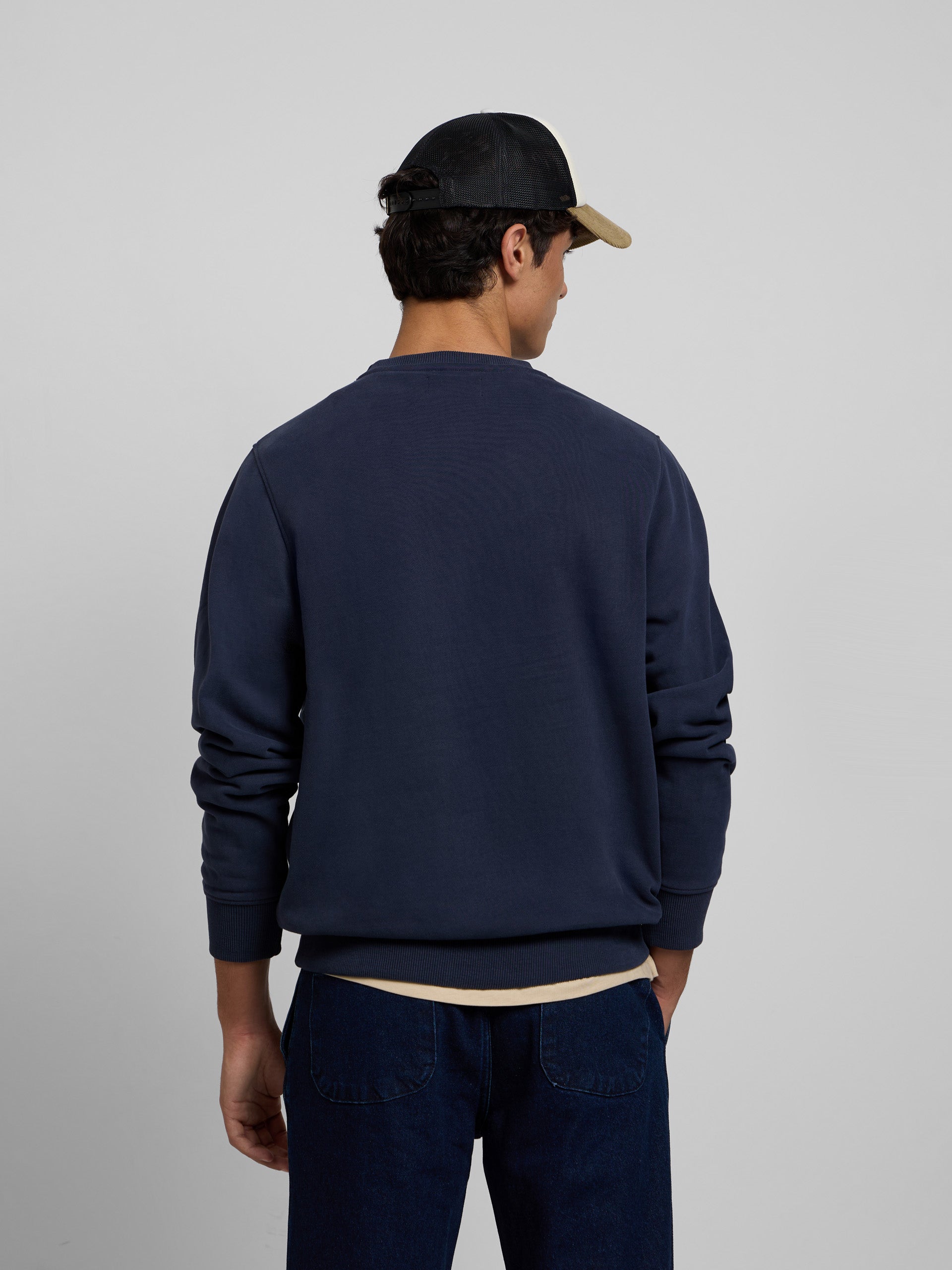 Sweatshirt raquete em bombazina azul-marinho