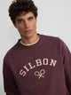 Burgundy corduroy mid-length racket sweatshirt